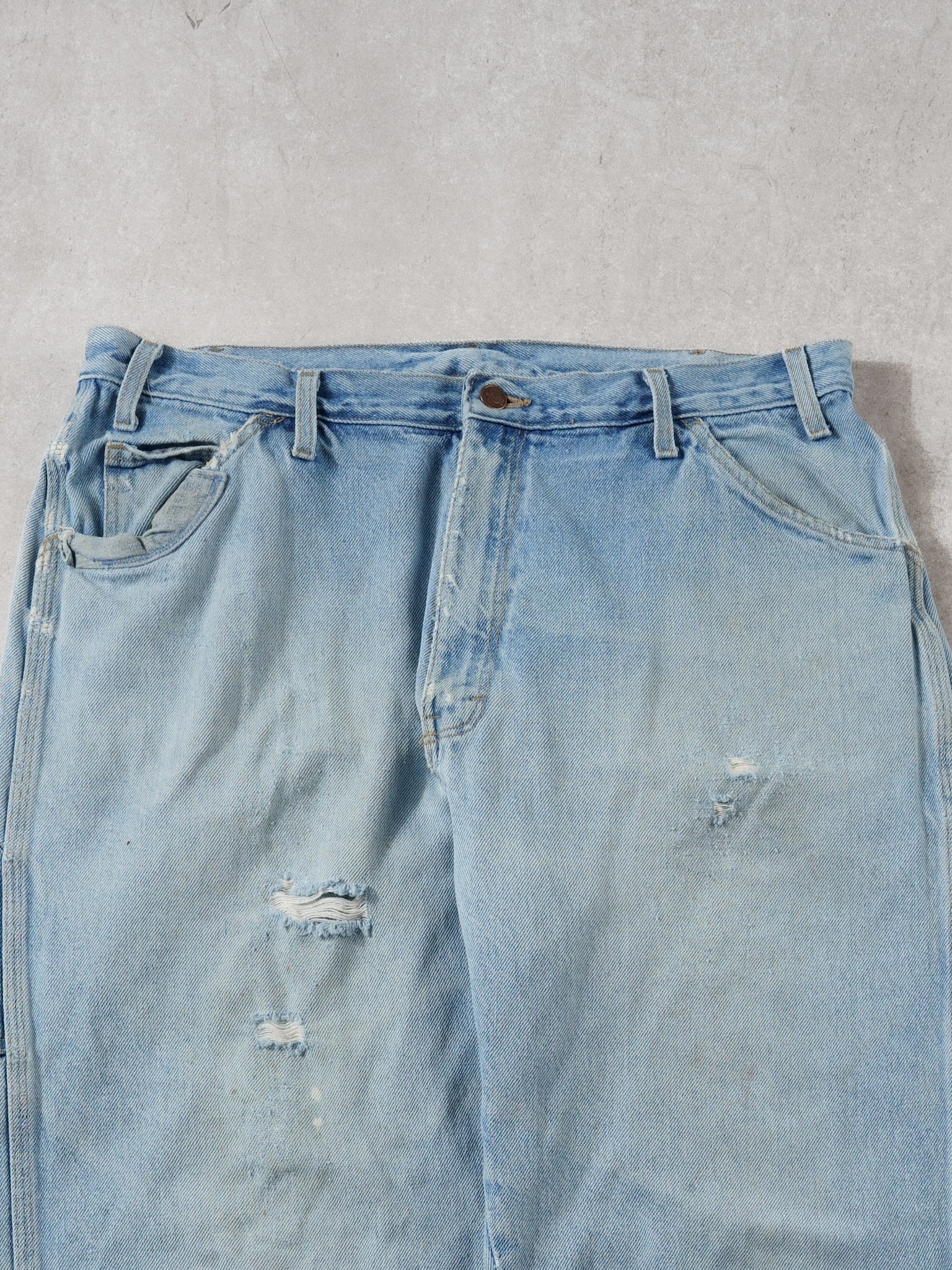 Vintage Light Blue Dickies Distressed Denim Carpenter Pants (36 x 30)