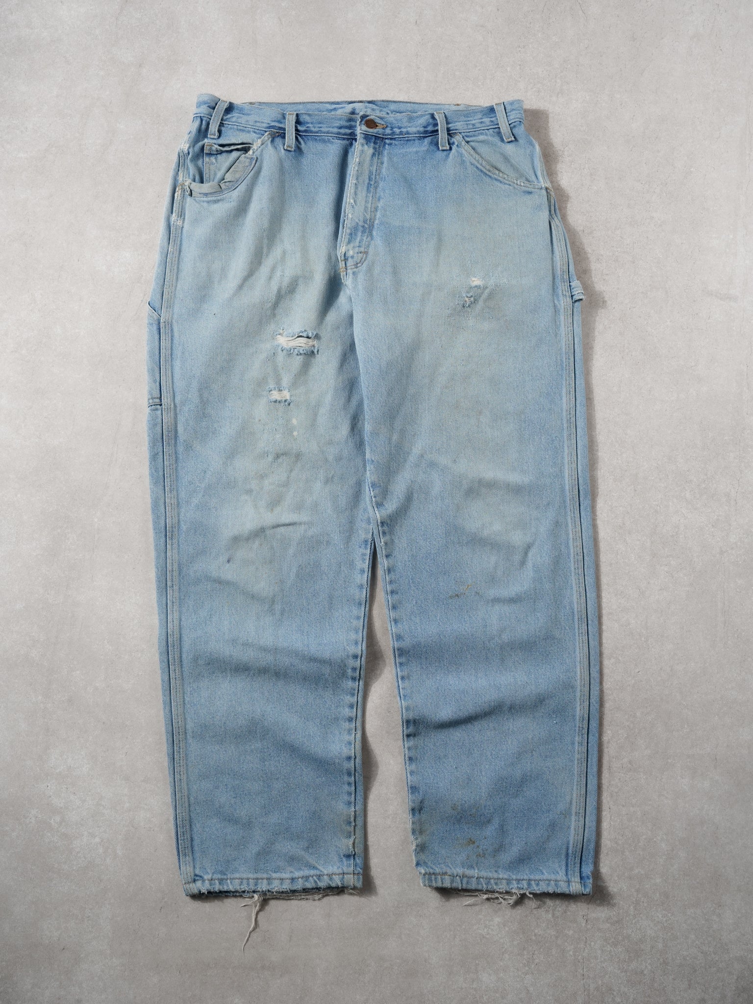 Vintage Light Blue Dickies Distressed Denim Carpenter Pants (36 x 30)