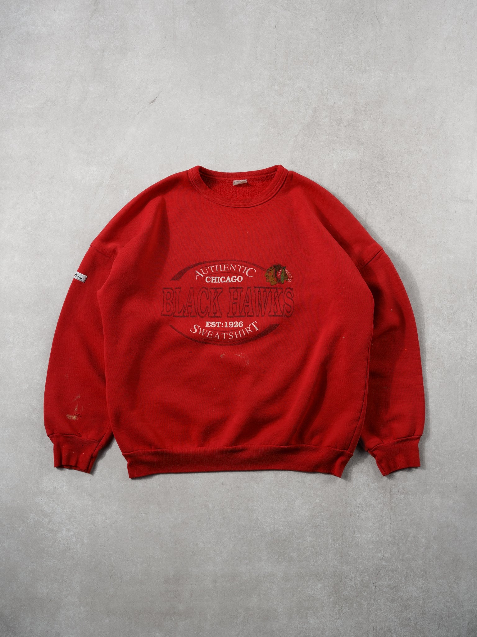 Vintage 90s Red Chicago Black Hawks Crewneck (M/L)