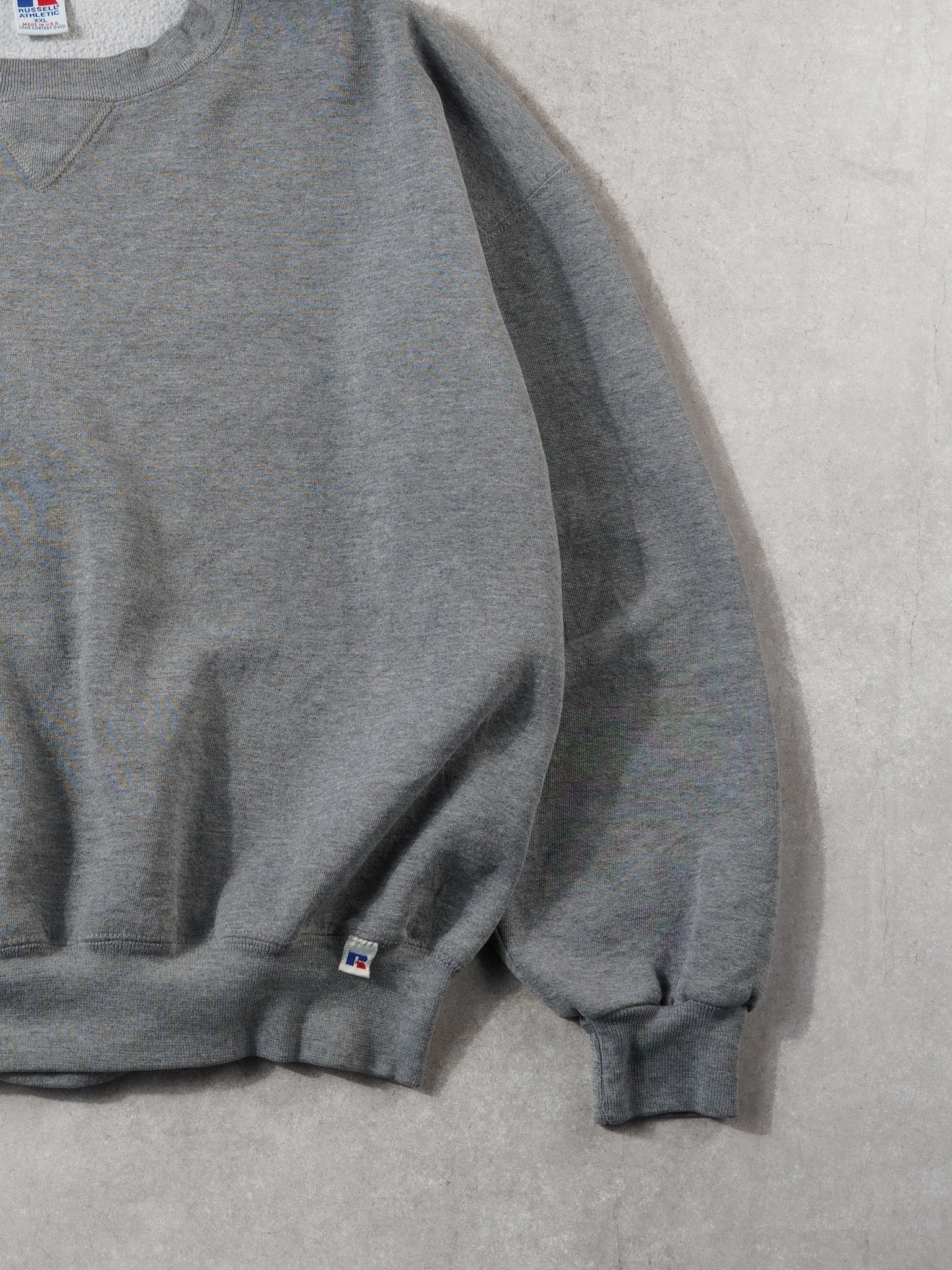 Vintage 90s Grey Russell Athletics Blank Crewneck (L)