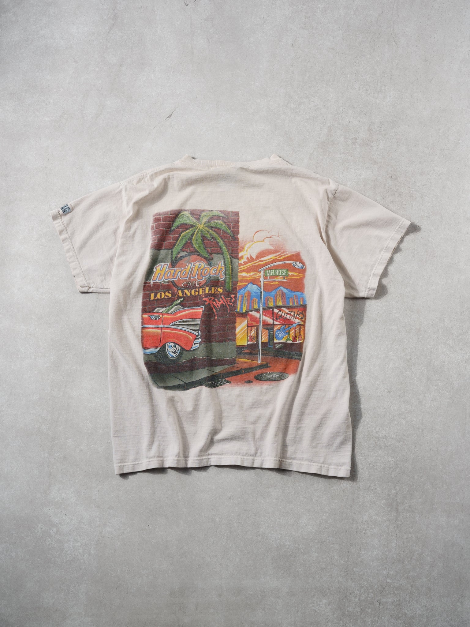 Vintage 90s Cream Hard Rock Cafe California Graphic Tee (S)