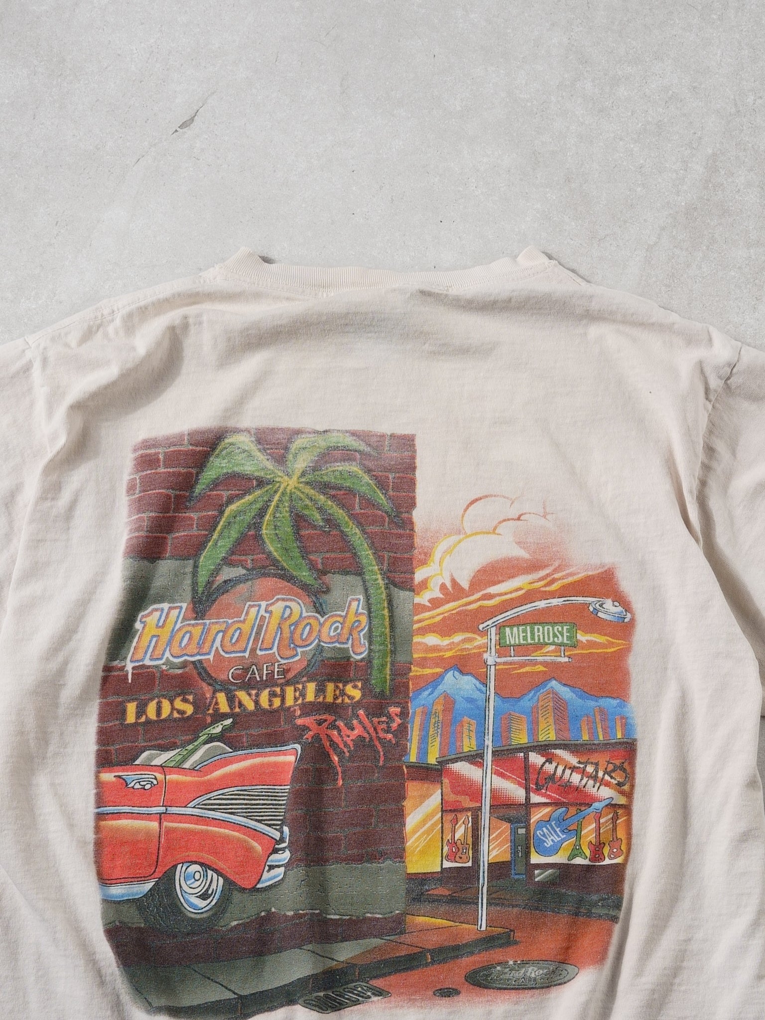 Vintage 90s Cream Hard Rock Cafe California Graphic Tee (S)