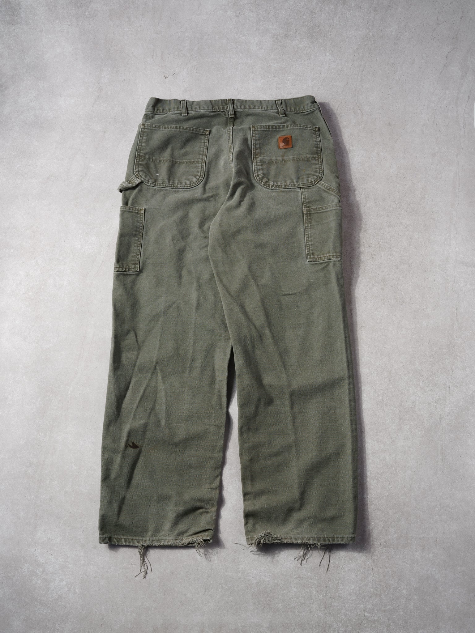Vintage 90s Washed Sage Green Carhartt Carpenter Pants (34x31)