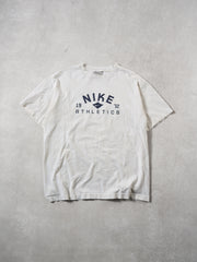 Vintage Y2k White and Blue Nike Athletics Tee (M)