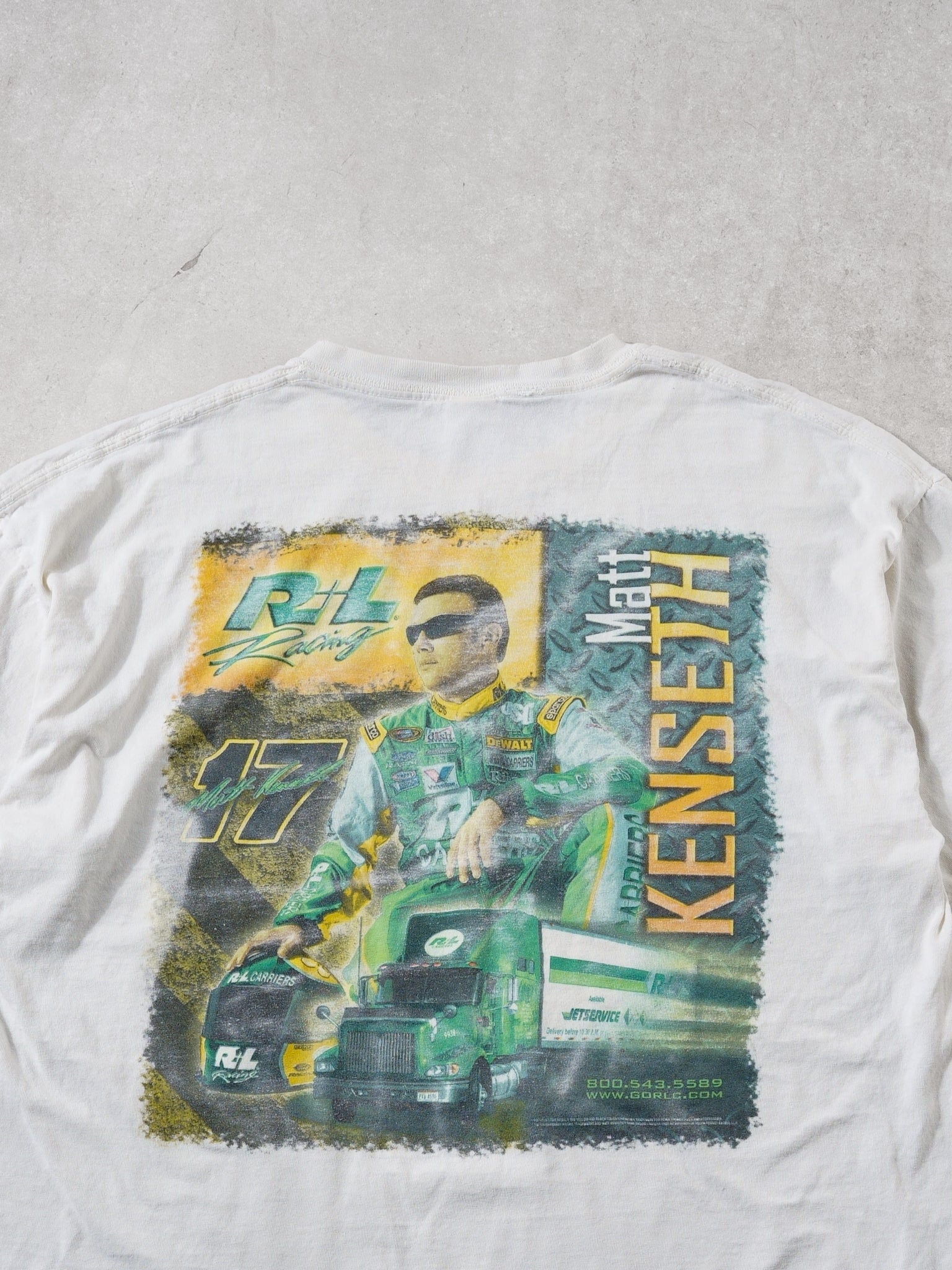 Vintage Y2k White Matt Kenseth #17 R+L Racing Graphic Tee (M/L)