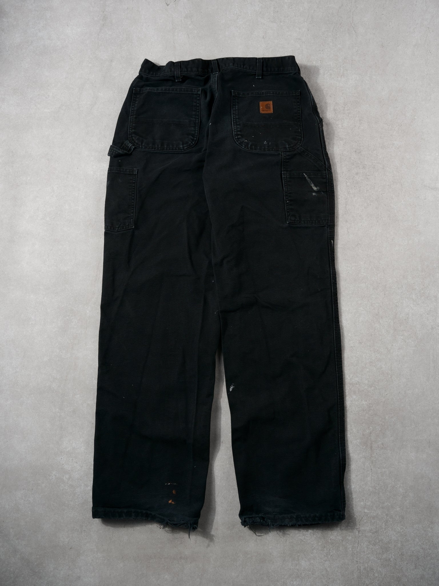 Vintage Black Carhartt Paint Splashed Carpenter Pants (32 x 32)