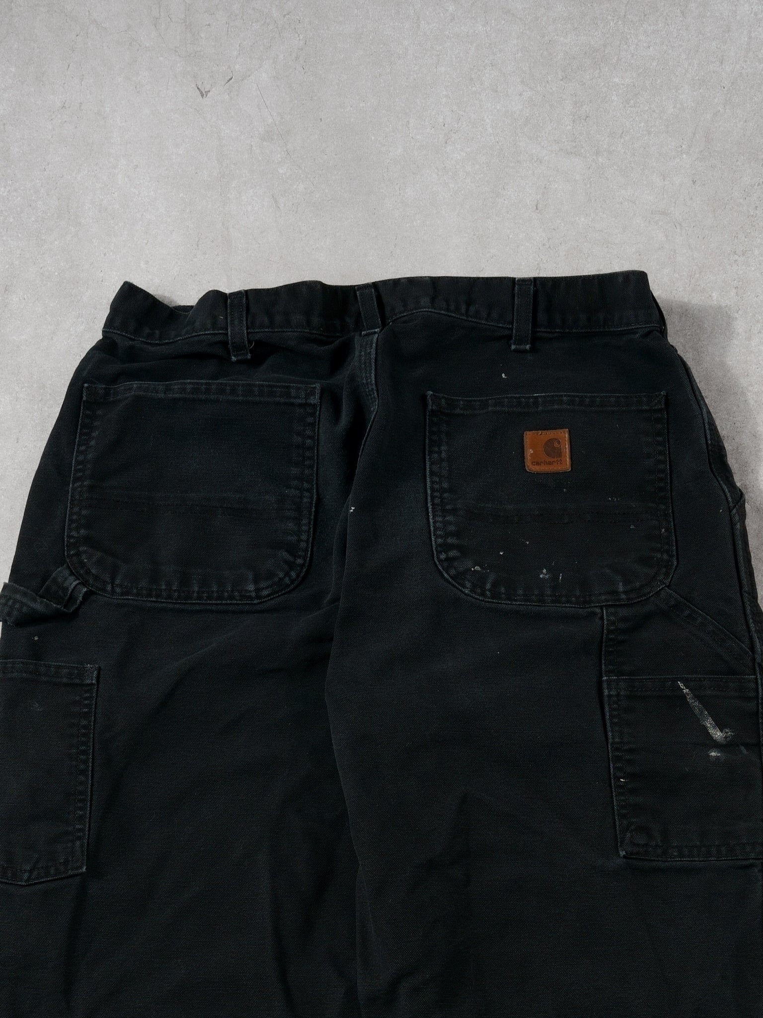 Vintage Black Carhartt Paint Splashed Carpenter Pants (32 x 32)