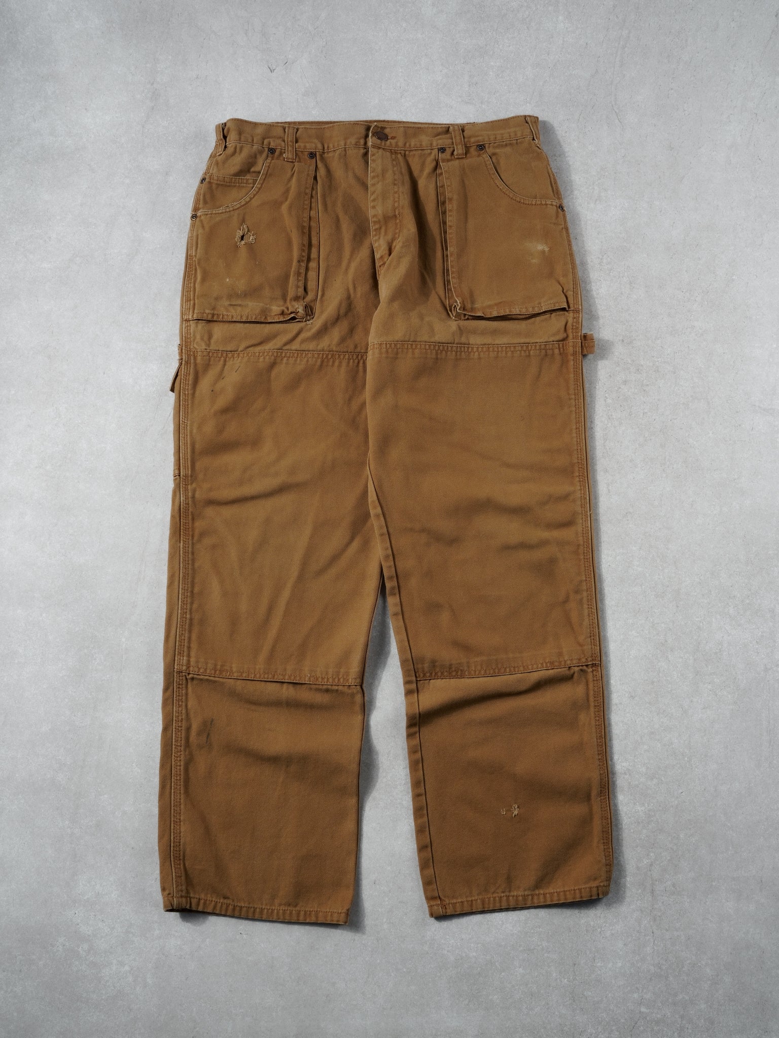 Vintage 90s Khaki Dickies Double Knee Carpenter Pants (34x30)