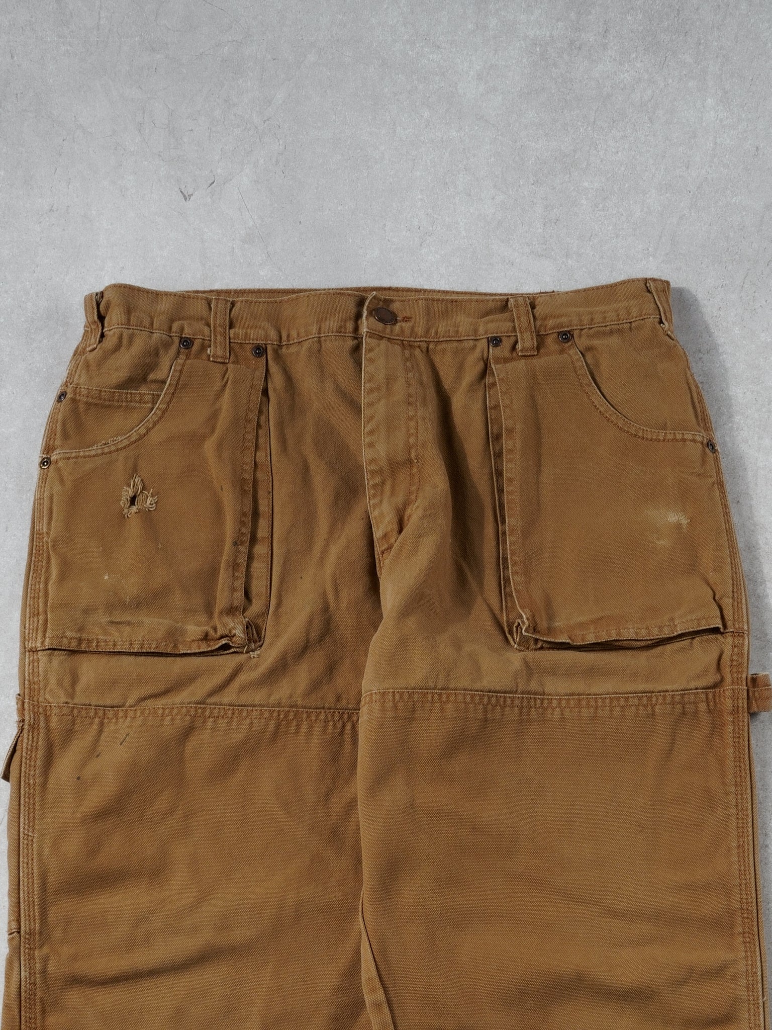 Vintage 90s Khaki Dickies Double Knee Carpenter Pants (34x30)