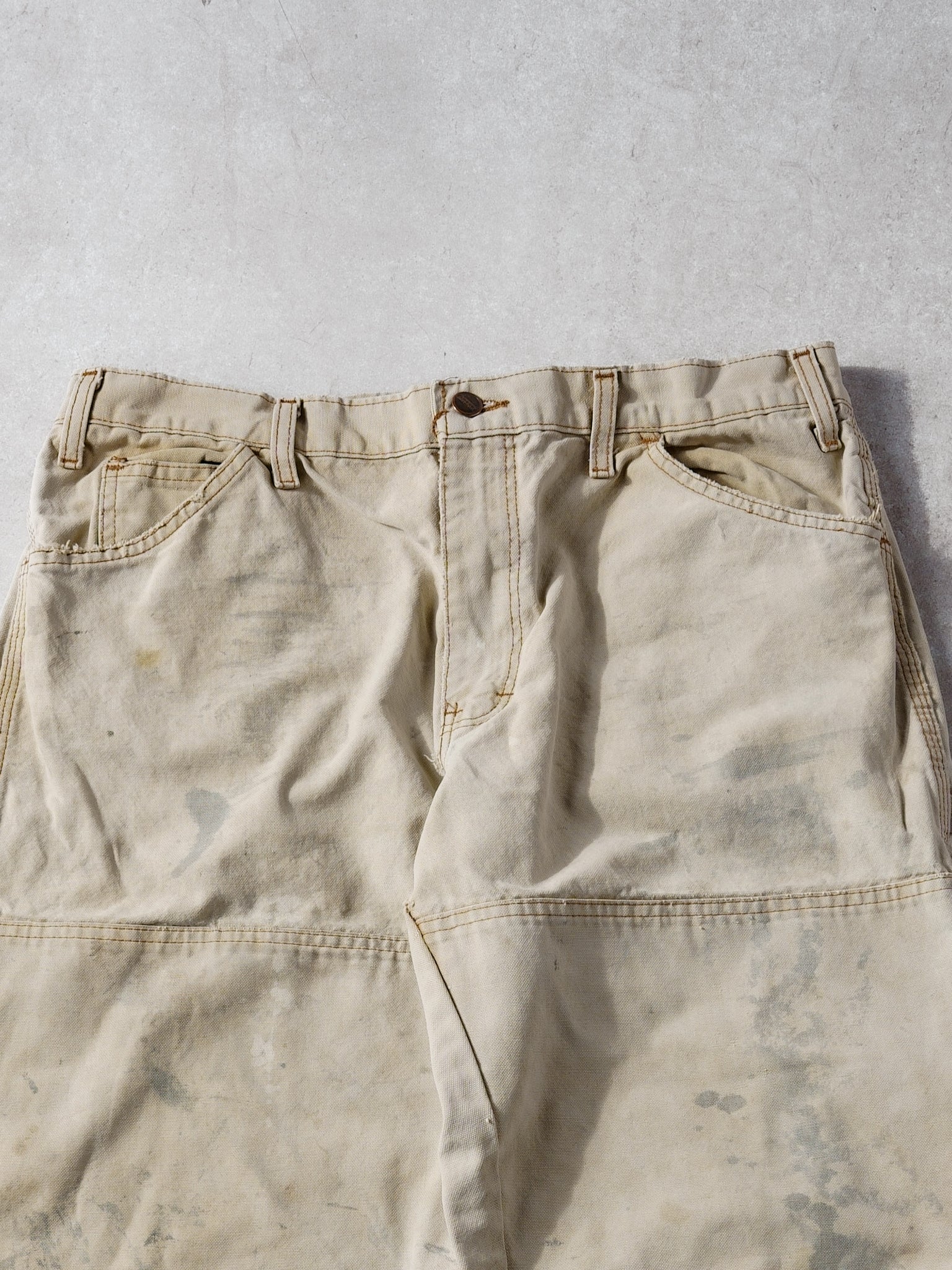 Vintage Beige Dickies Relaxed Fit Double Knee Carpenter Pants (34x28)
