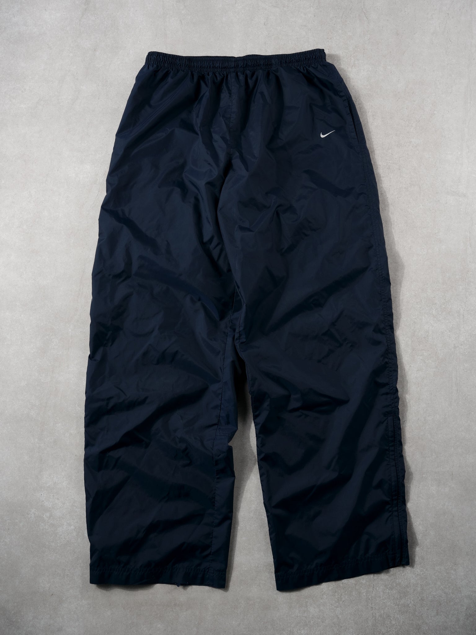 Vintage Y2k Navy Blue Nike Windbreaker Pants (L/XL)