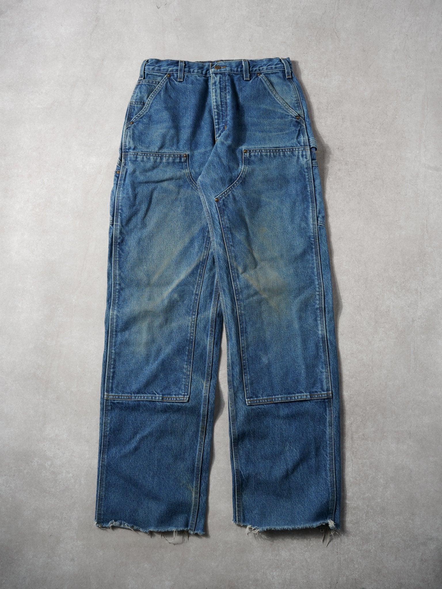 Vintage 90s Blue Denim Carhartt Double Knee Carpenter Pants (30x33)