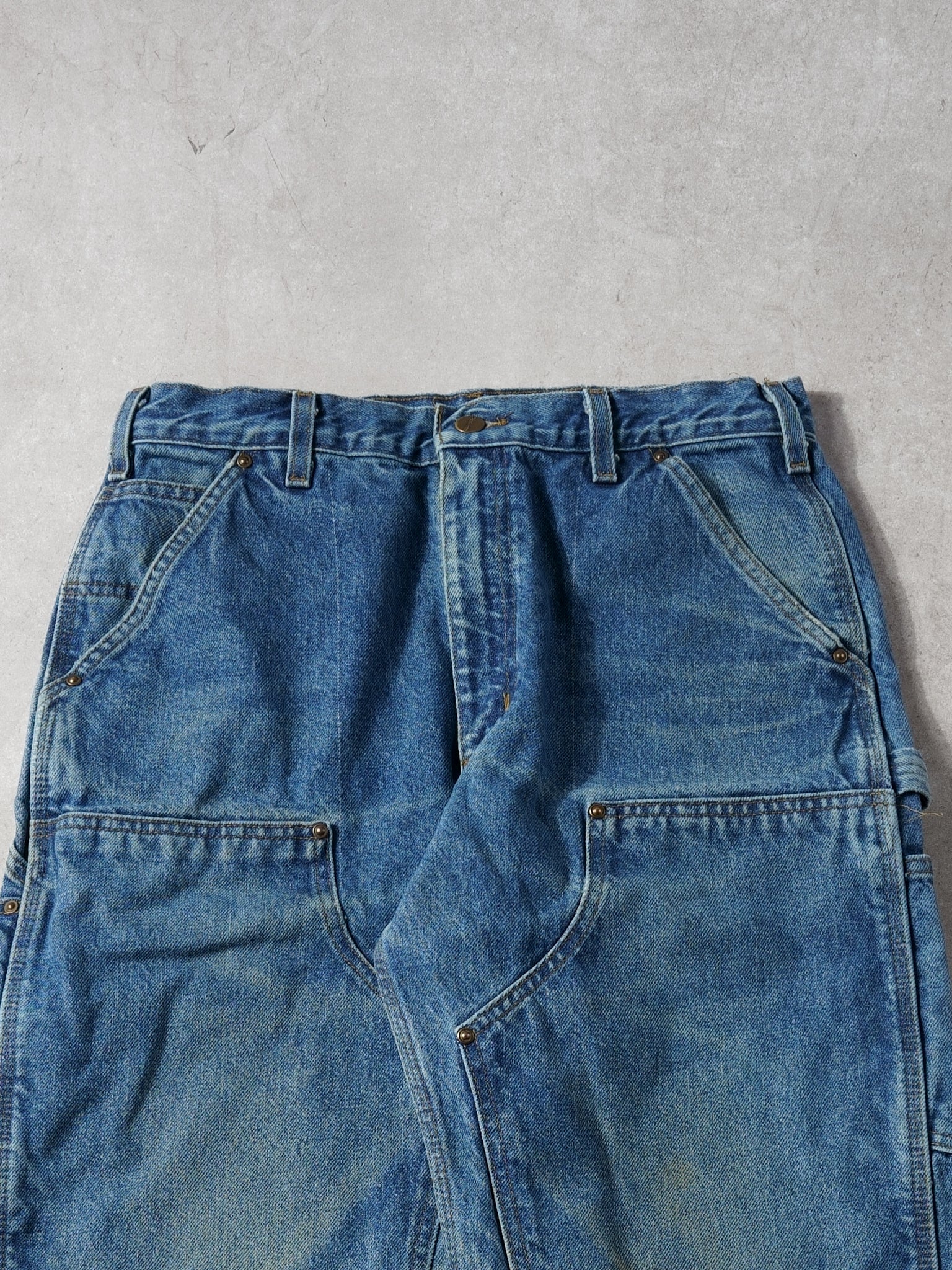 Vintage 90s Blue Denim Carhartt Double Knee Carpenter Pants (30x33)