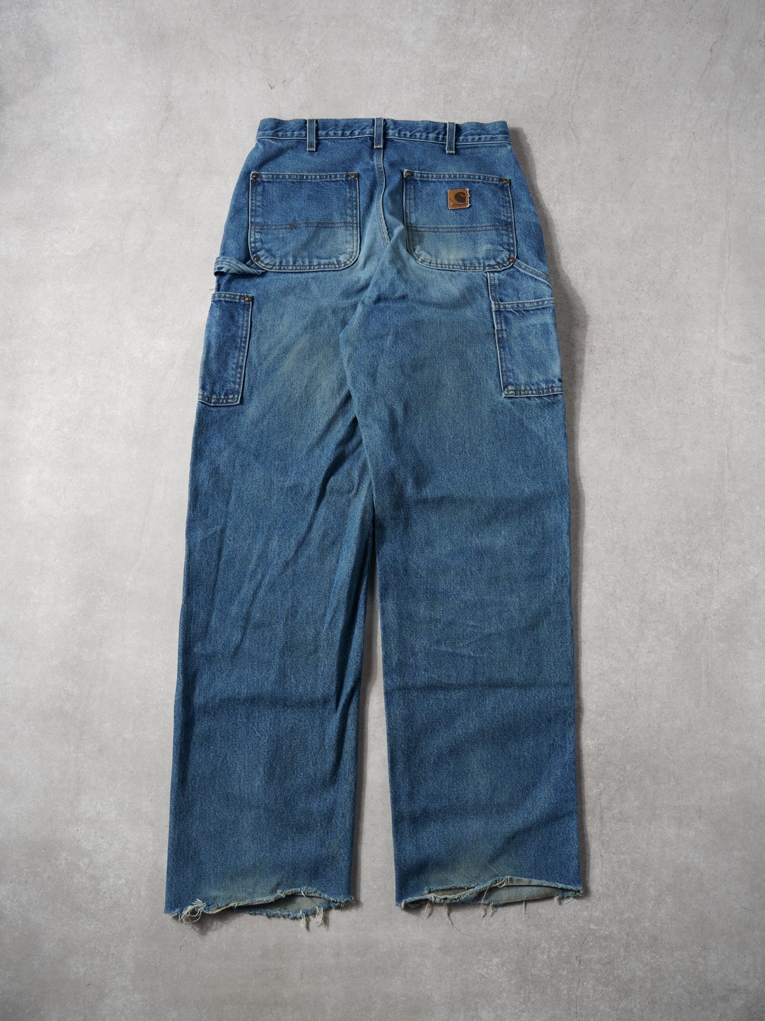 Vintage 90s Blue Denim Carhartt Double Knee Carpenter Pants (30x33)