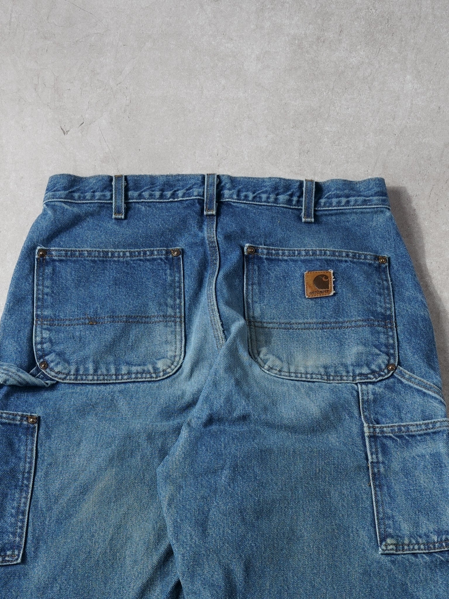Vintage 90s Blue Denim Carhartt Double Knee Carpenter Pants (30x33)