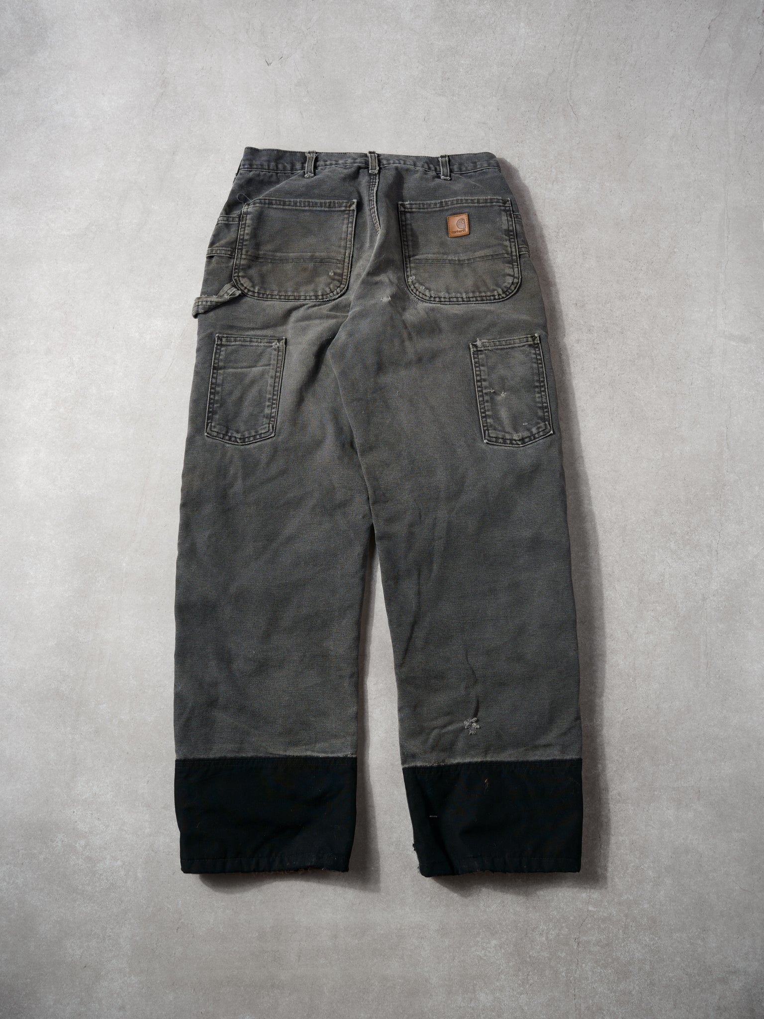 Vintage 90s Grey Carhartt Double Knee Carpenter Lined Pants (31x31)