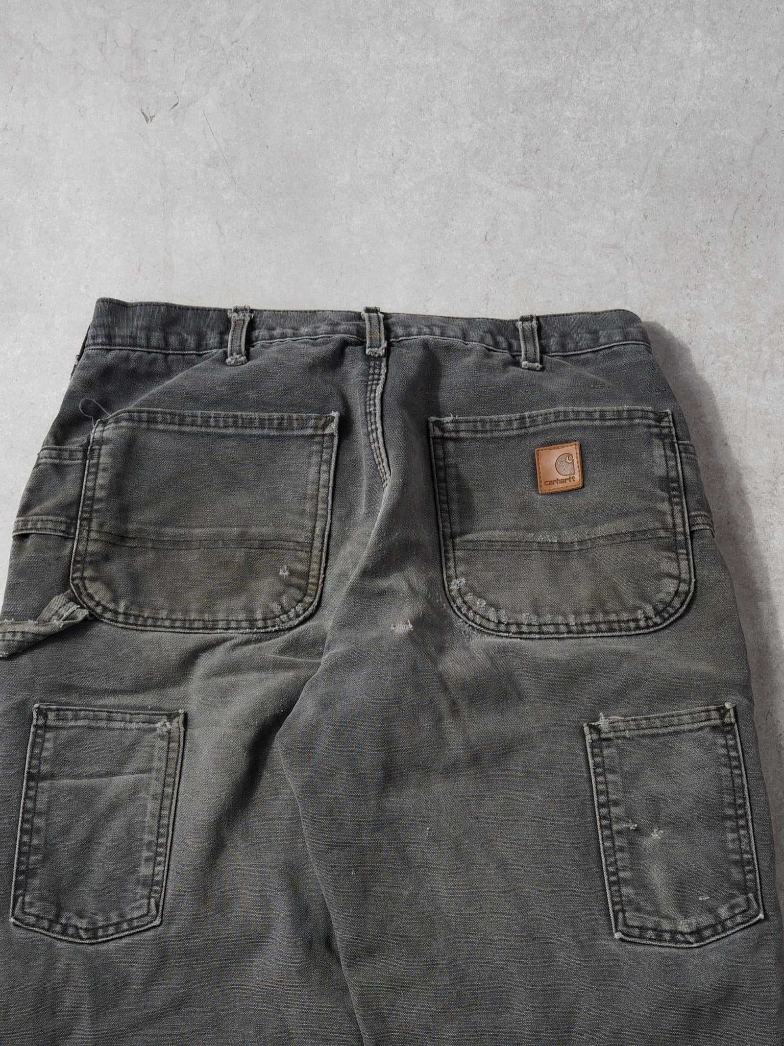 Vintage 90s Grey Carhartt Double Knee Carpenter Lined Pants (31x31)