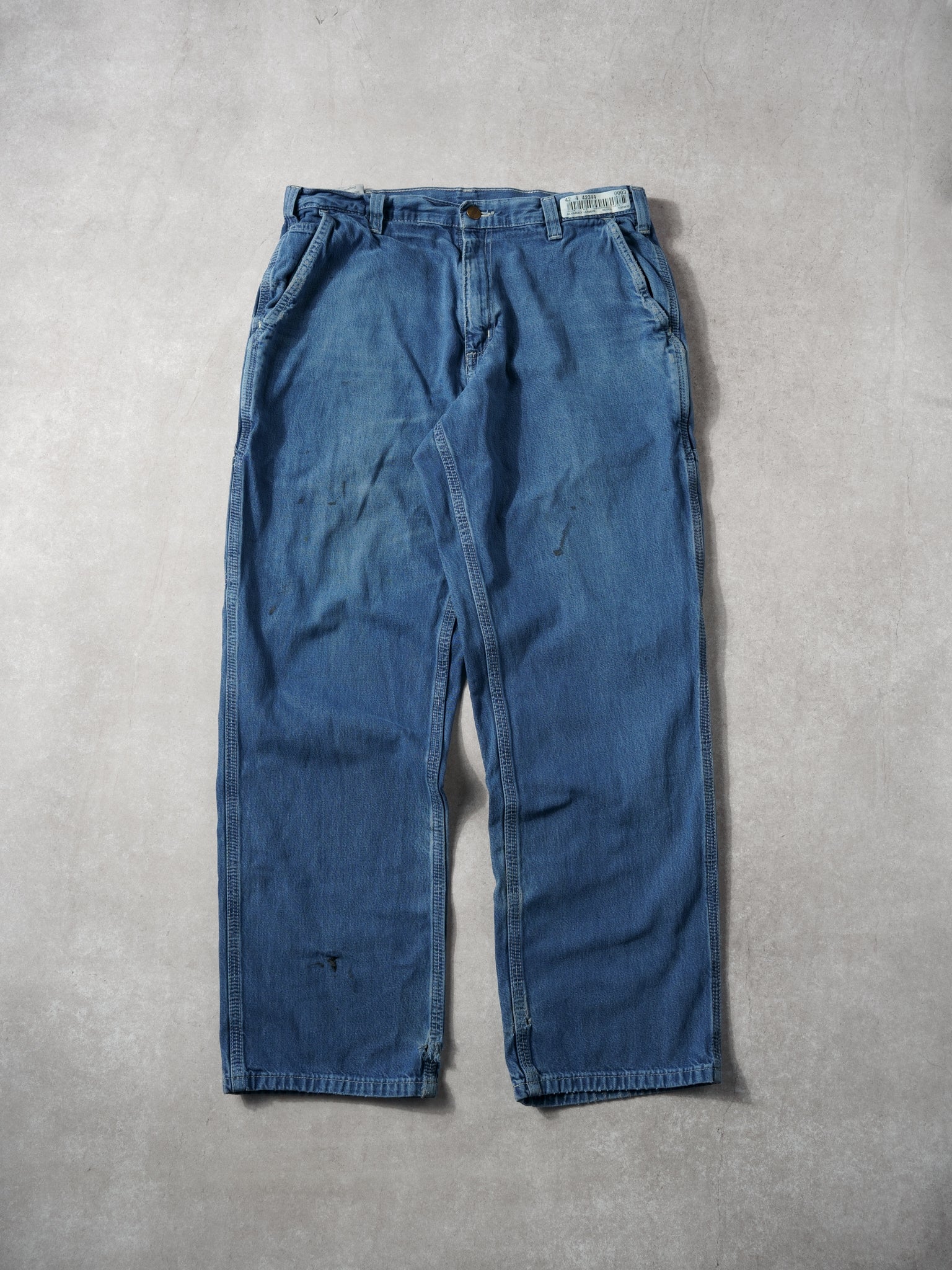 Vintage 90s Blue Carhartt Dungeree Fit Denim Carpenter Pants (34x30)