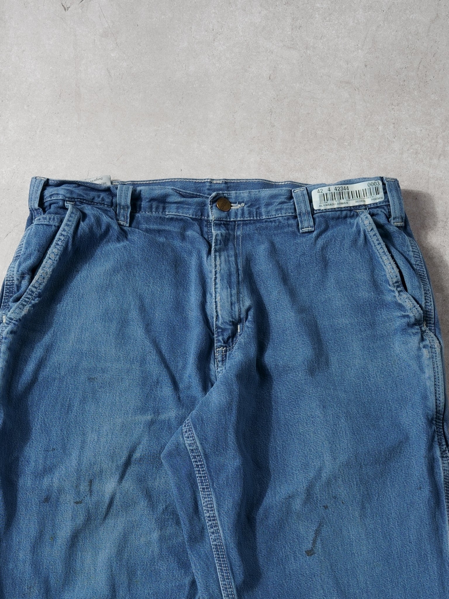Vintage 90s Blue Carhartt Dungeree Fit Denim Carpenter Pants (34x30)