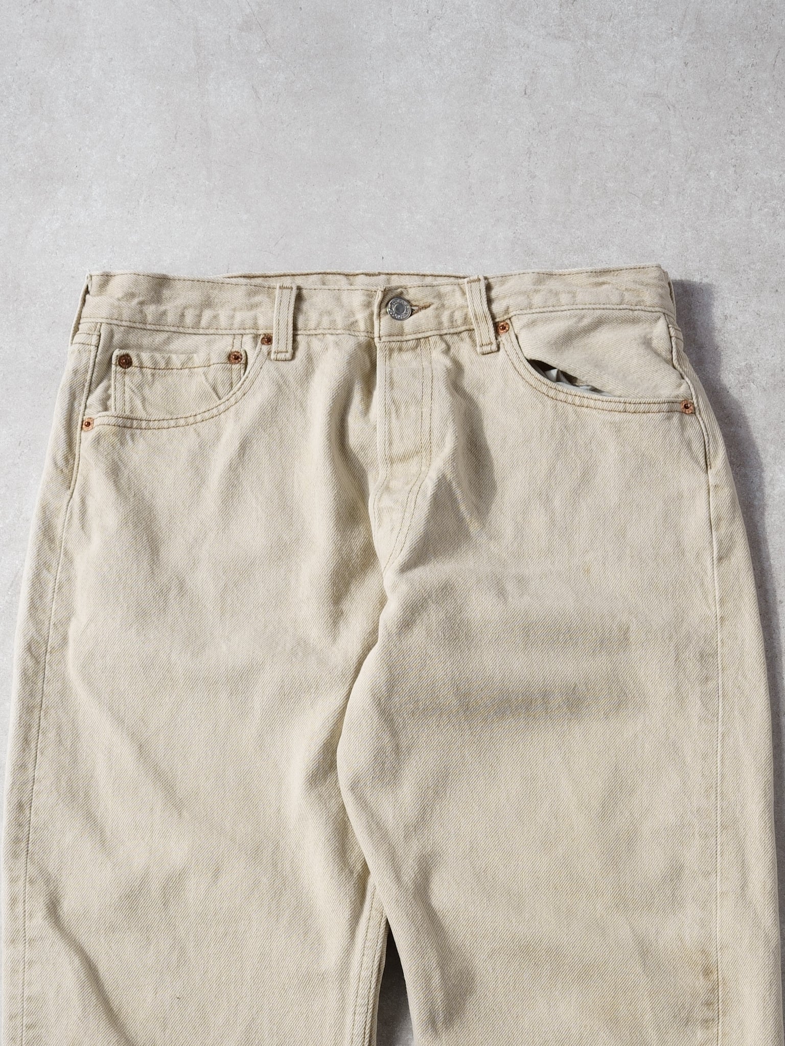 Vintage 90s Beige Levi's 501 Denim Pants (32x28)