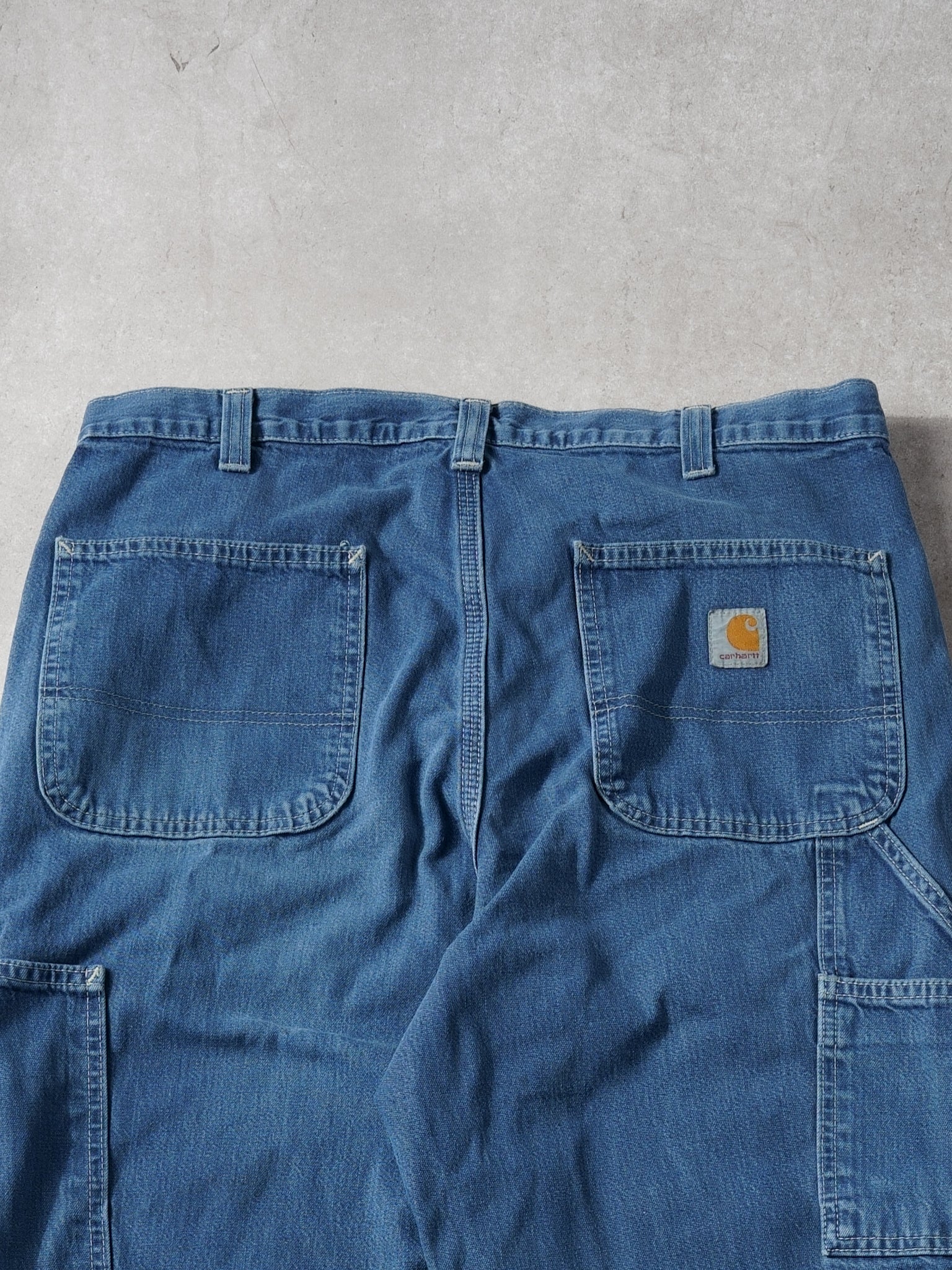 Vintage 90s Blue Carhartt Dungeree Fit Denim Carpenter Pants (34x30)