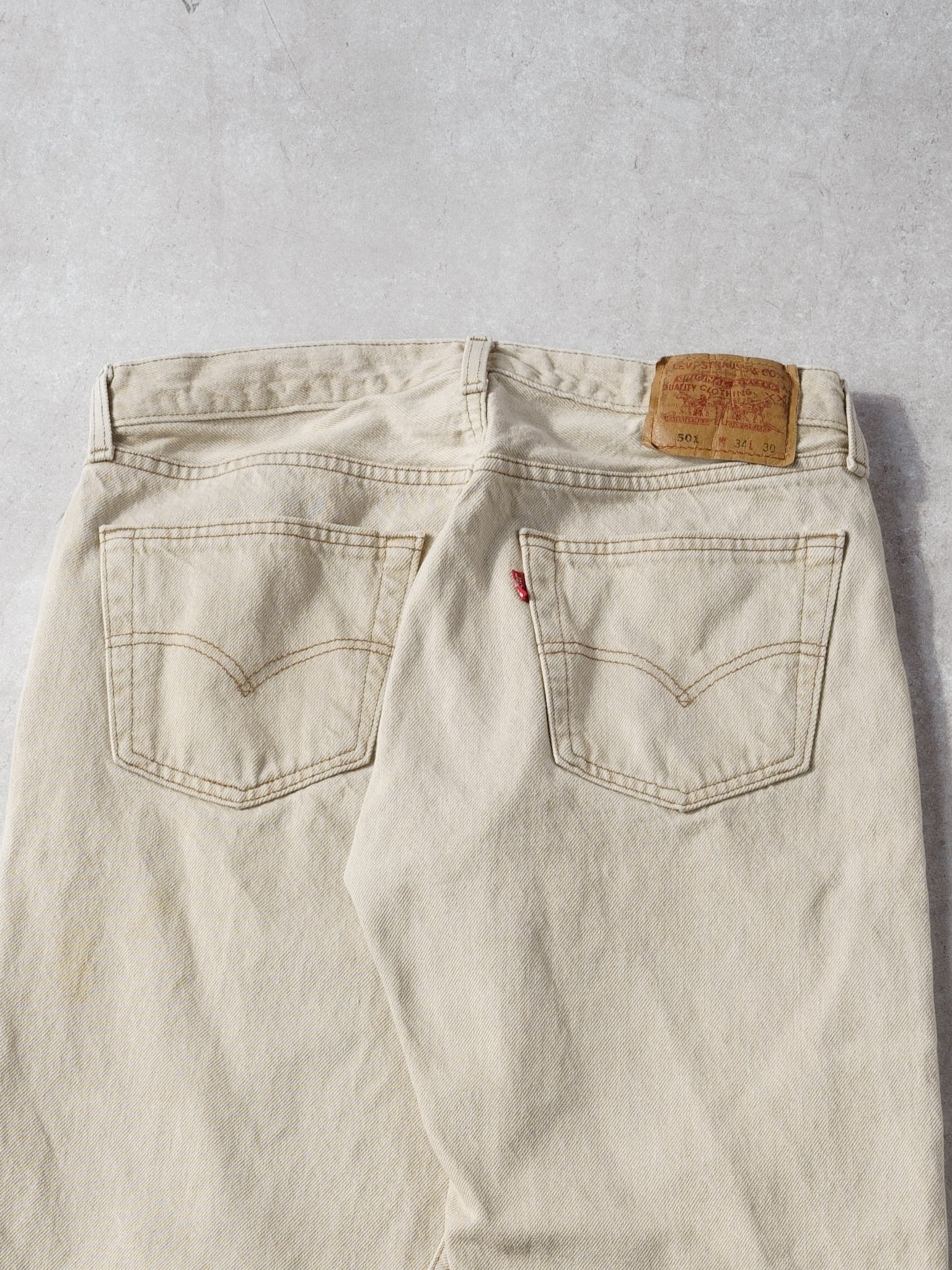 Vintage 90s Beige Levi's 501 Denim Pants (32x28)