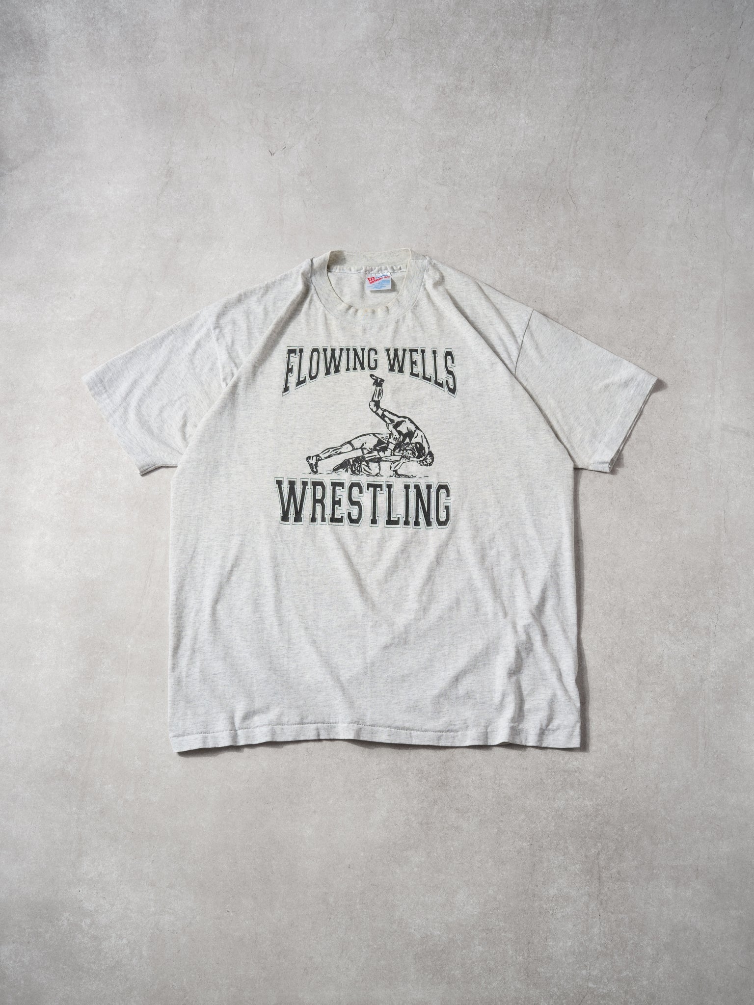 Vintage 90s Grey Flowing Wells Wrestling Tee (L)