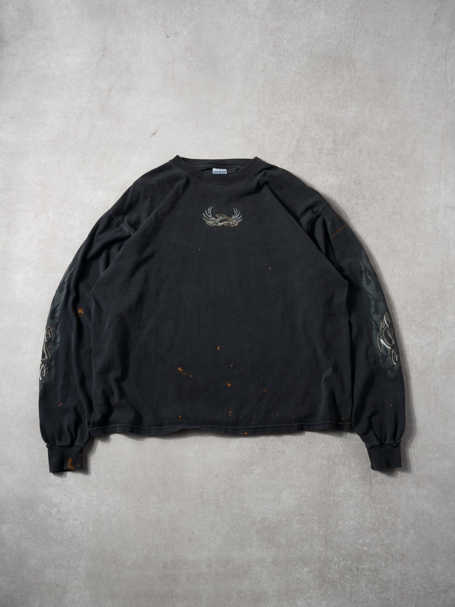 Vintage 90s Washed Black Orange County Choppers Graphic Longsleeve (L)