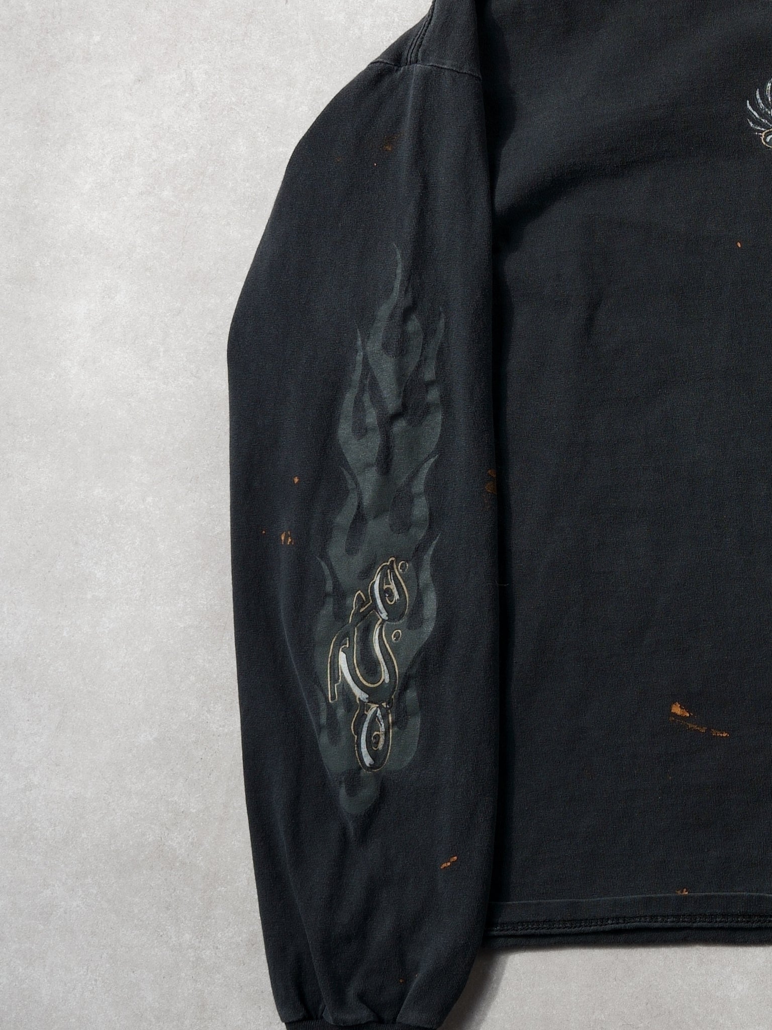 Vintage 90s Washed Black Orange County Choppers Graphic Longsleeve (L)