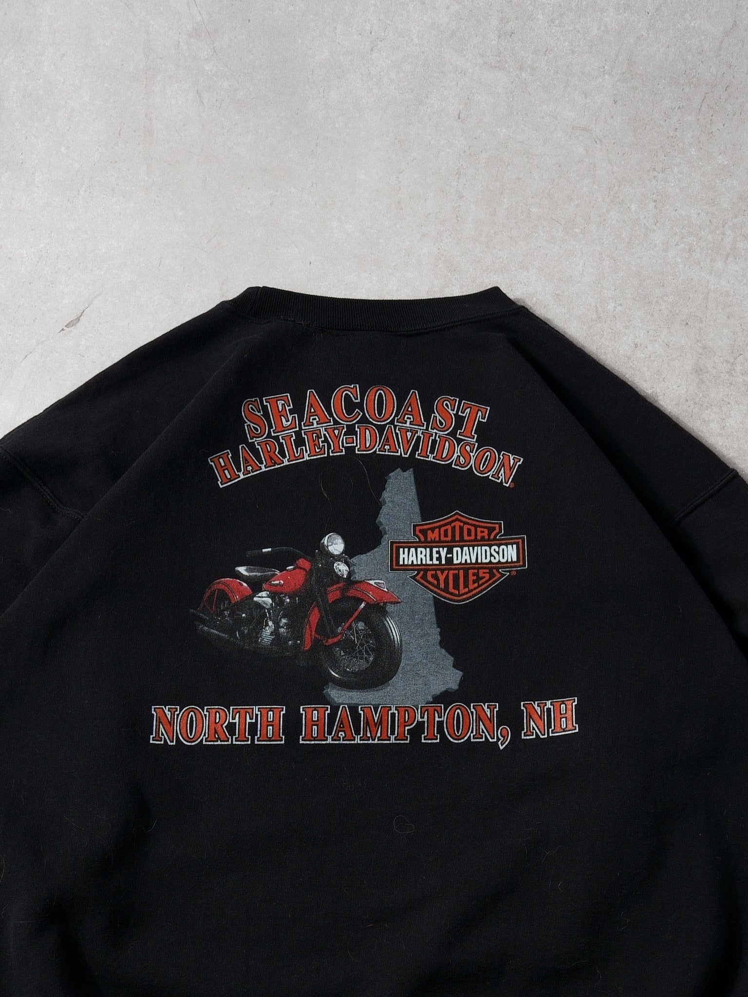 Vintage Y2k Black Harley Davidson North Hampton Crewneck (L)