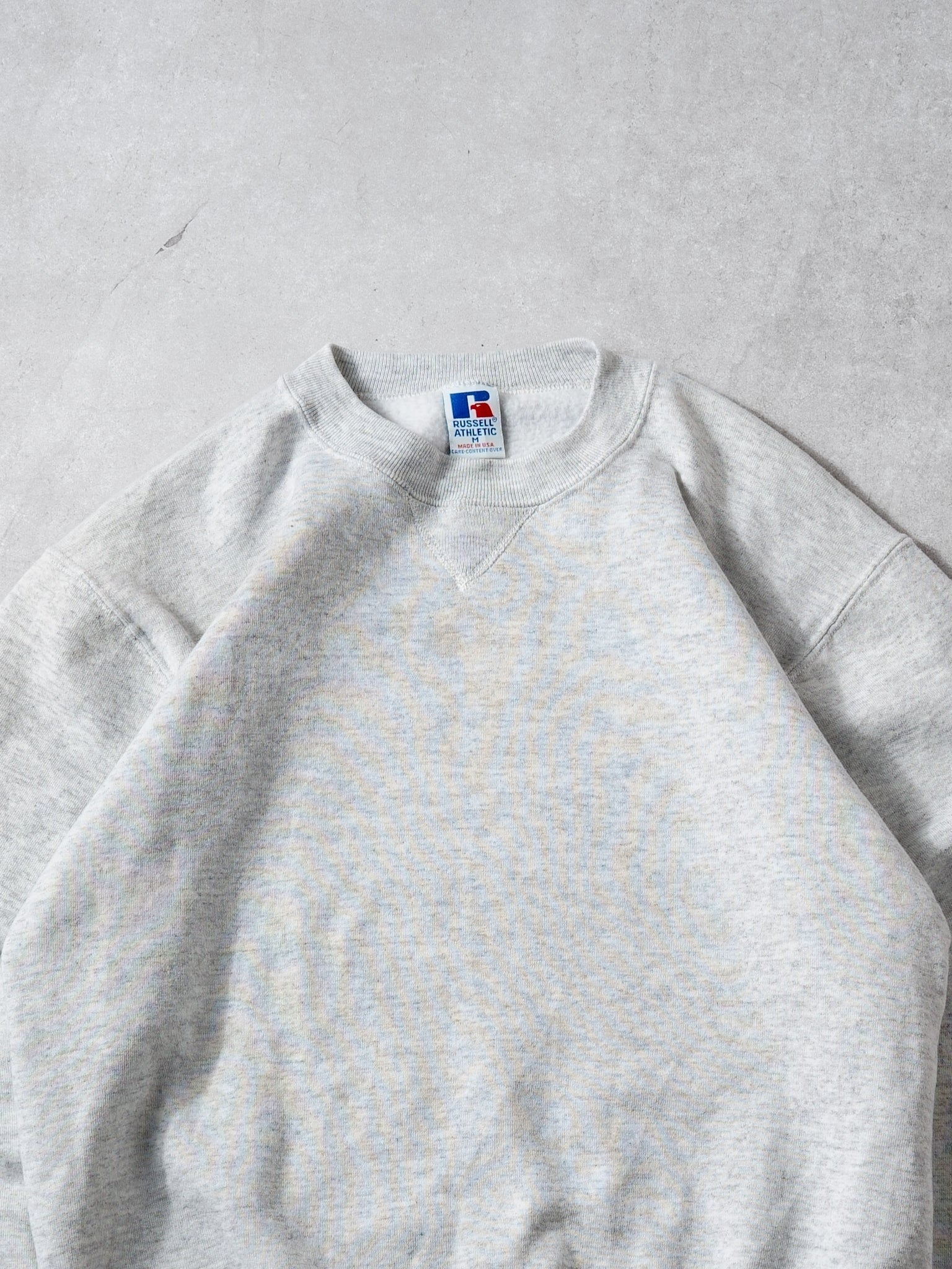 Vintage 90s Light Grey Blank Russell Athletics Crewneck