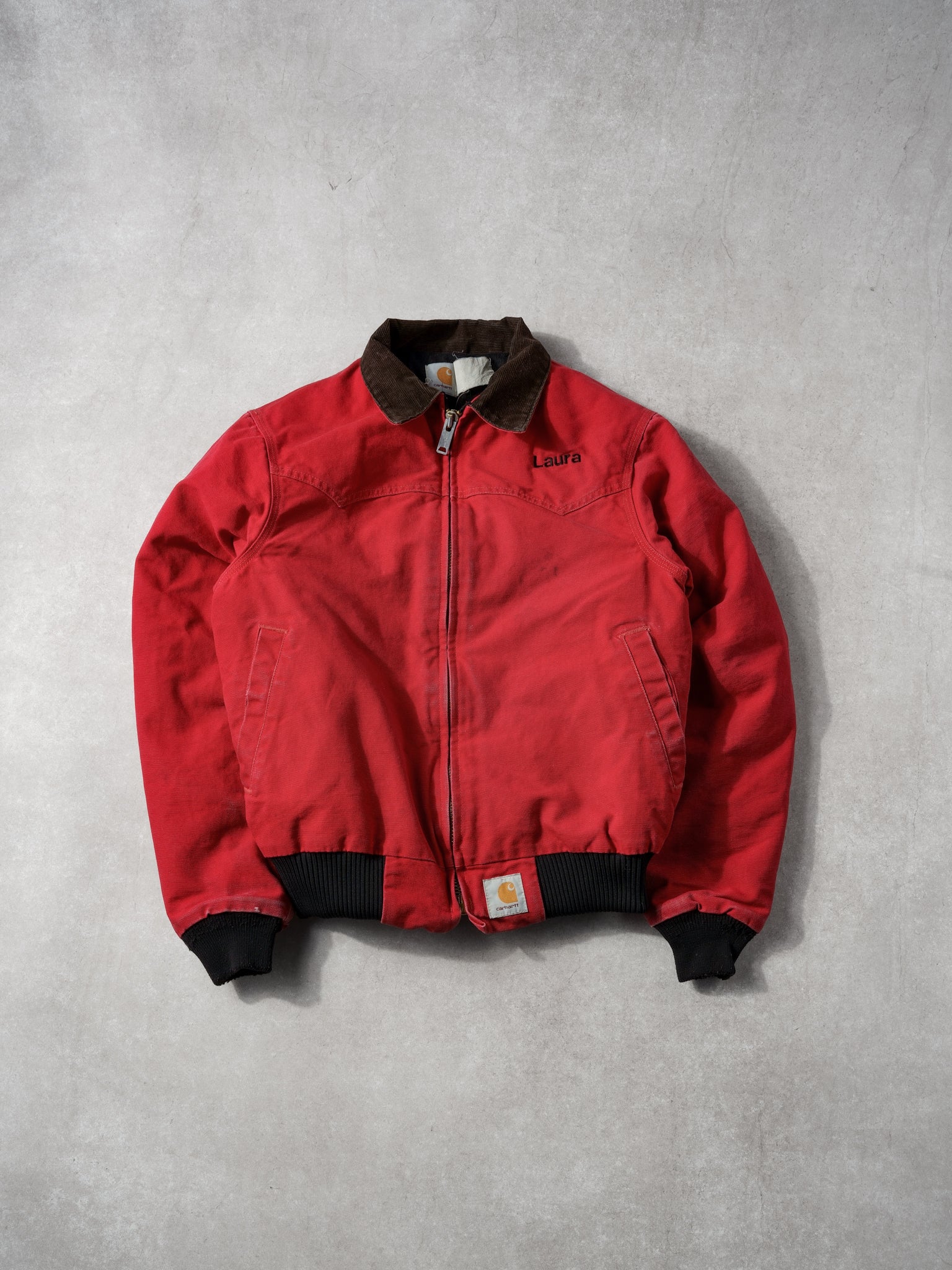 Vintage 90s Red Carhartt Lined Workwear Sante Fe Jacket (M)