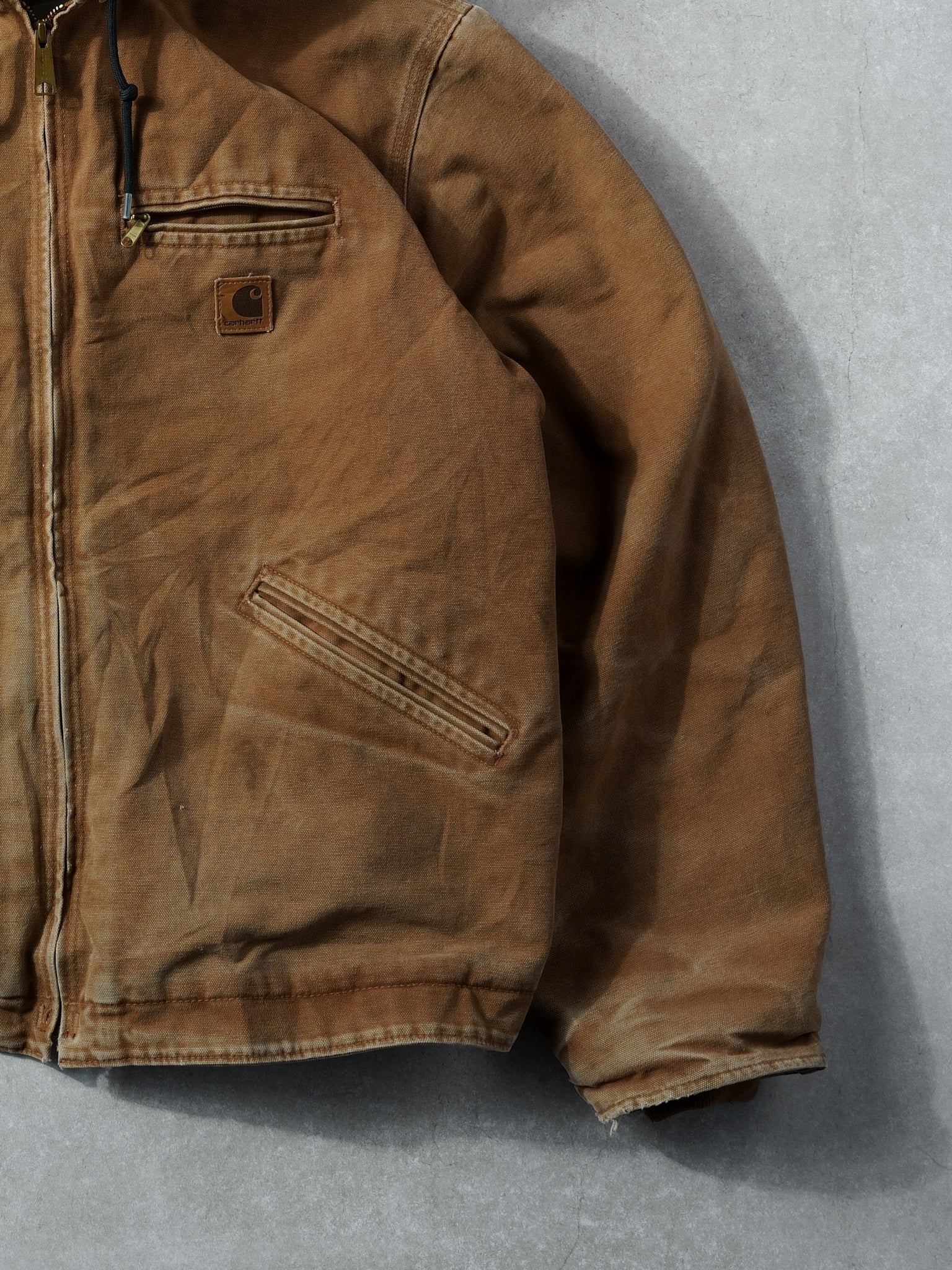 Vintage Khaki Carhartt Hooded Workwear Jacket (M/L)