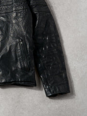 Vintage 90s Black Leather Biker Jacket (M)