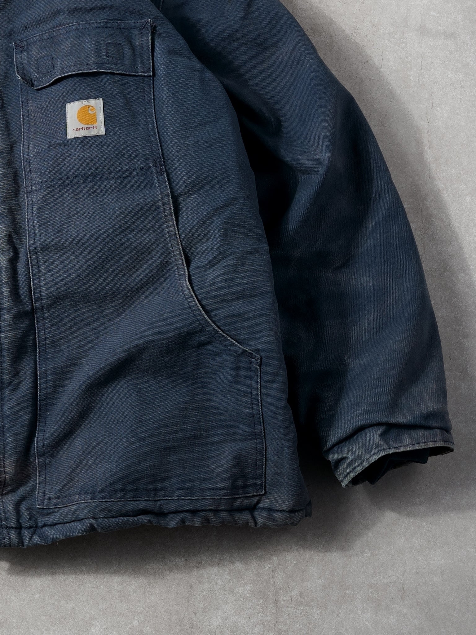 Vintage 90s Blue Carhartt Workwear Collared Jacket (XL)