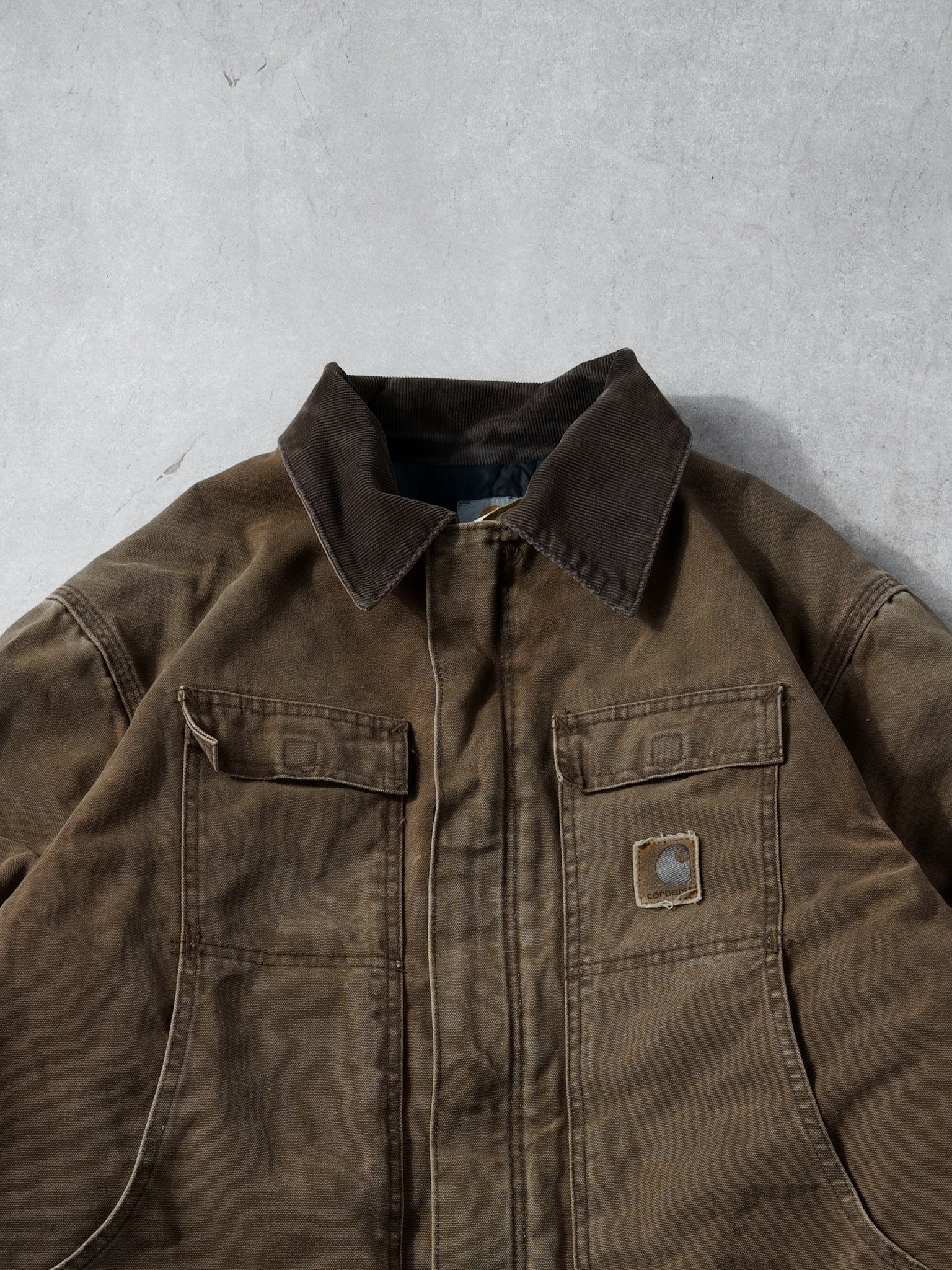 Vintage 90s Brown Carhartt Collared Workwear Jacket (XL)