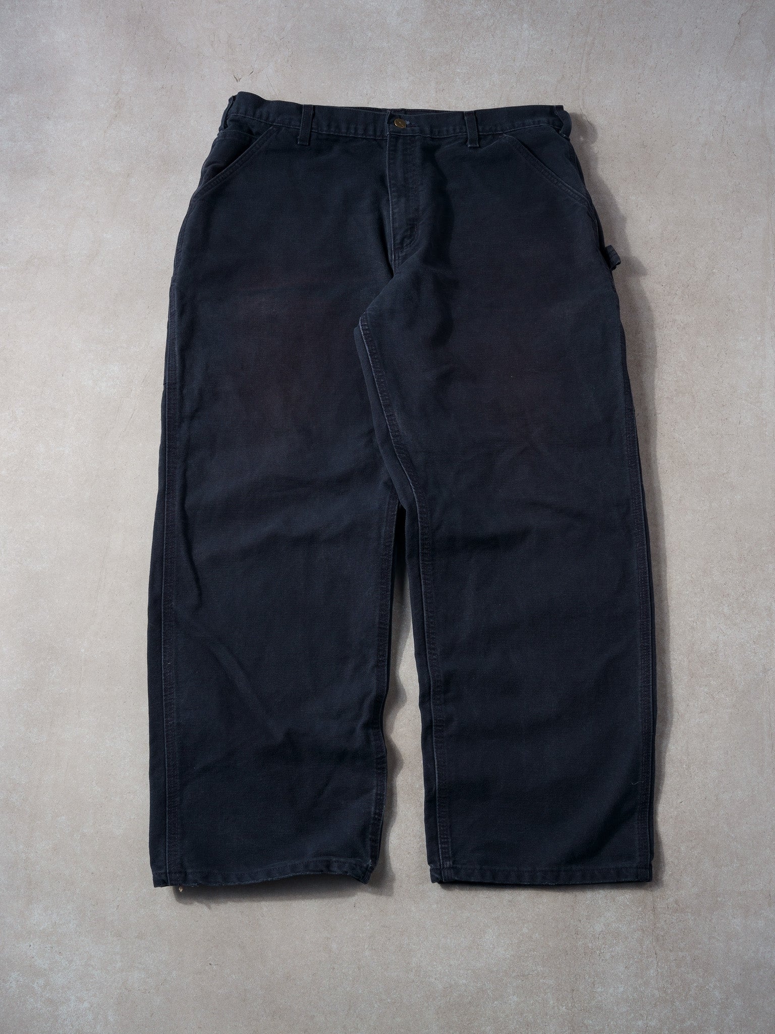 Vintage 90 Dark Navy Blue Carhartt Dungeree Fit Carpenter Pants (36x30)