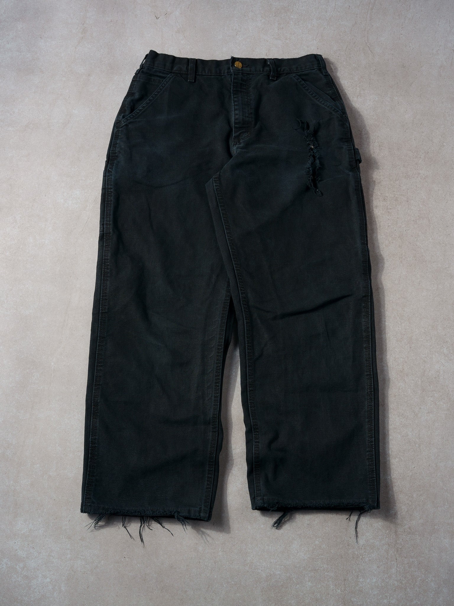 Vintage 90s Black Carhartt Dungeree Fit Carpenter Pants (32x28)