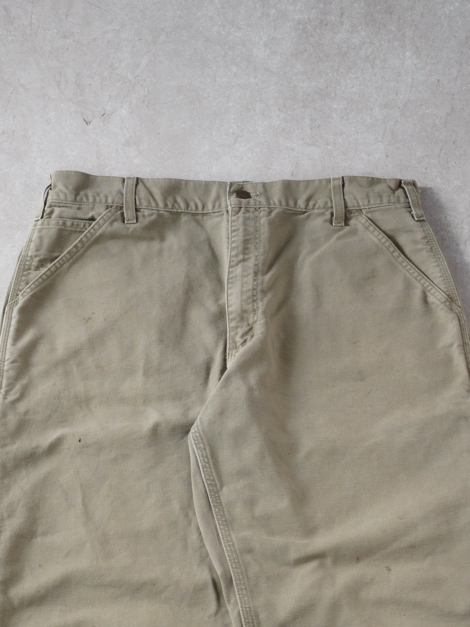 Vintage 90s Beige Carhartt Workwear Carpenter Pants (36x31)