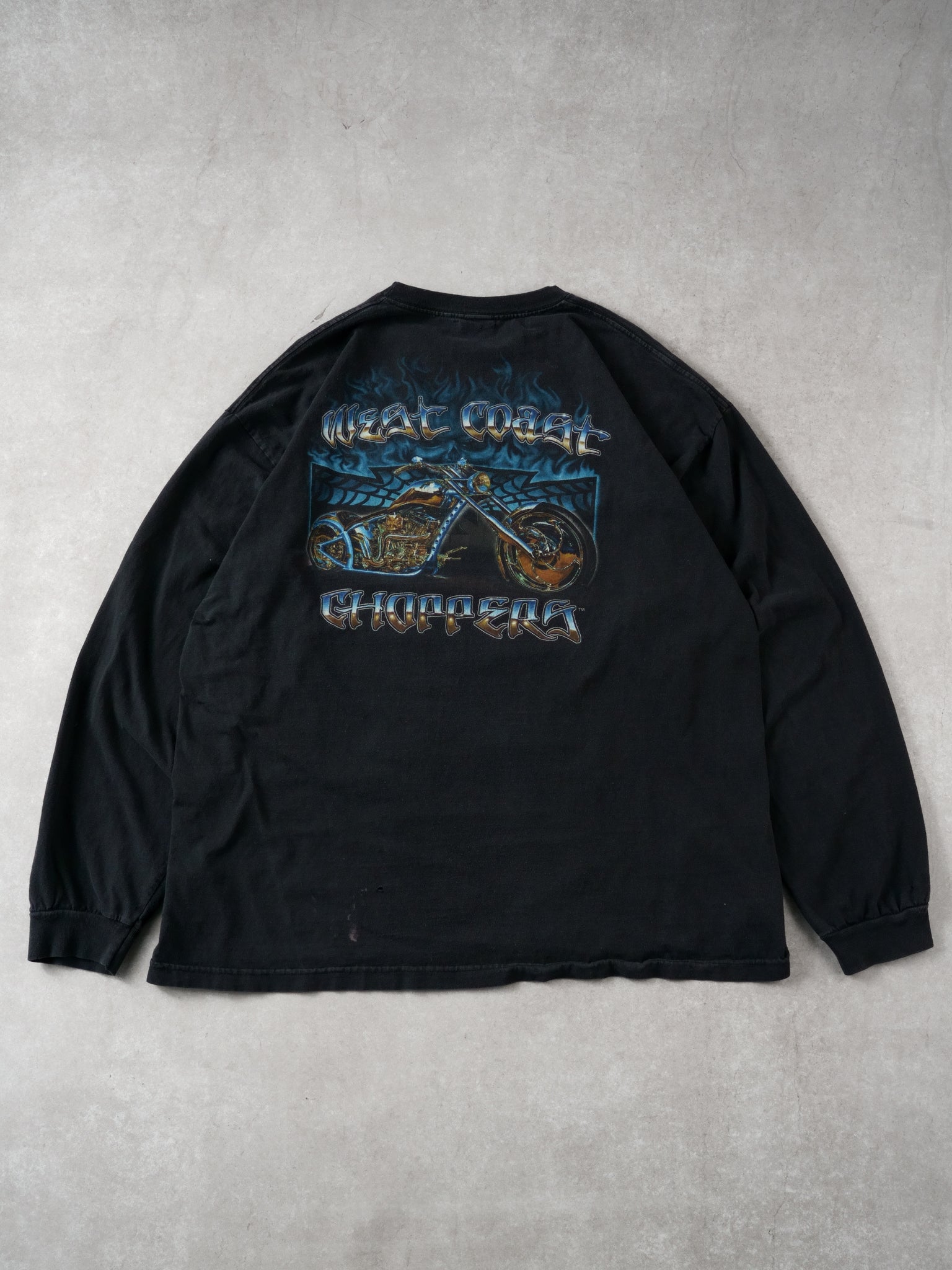 Vintage 90s Washed Black West Coast Choppers Longsleeve (XL)