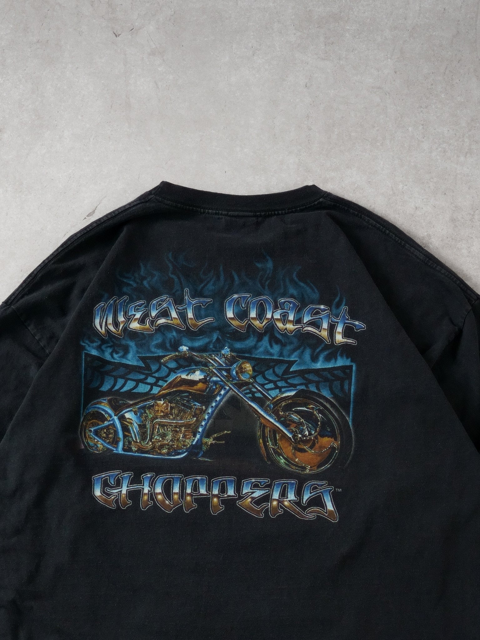 Vintage 90s Washed Black West Coast Choppers Longsleeve (XL)