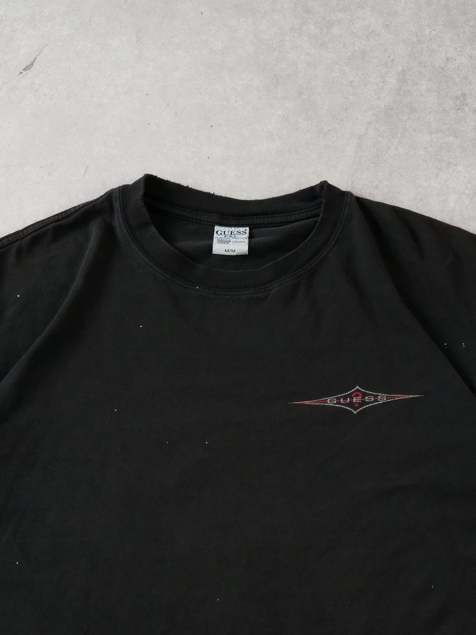 Vintage 90s Washed Black Guess USA Tee (M)