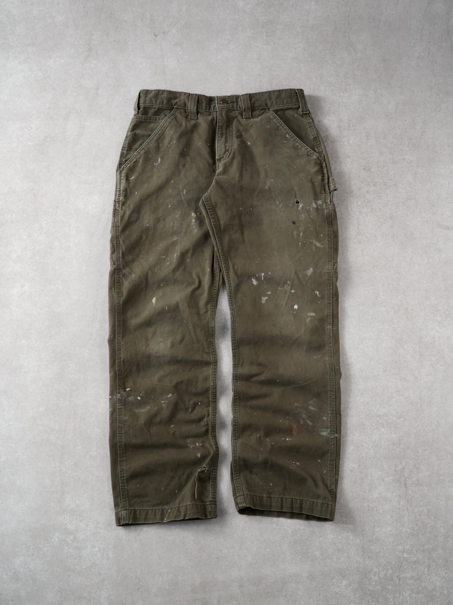 Vintage 90s Faded Sage Carhartt Carpenter Pants (34x30)