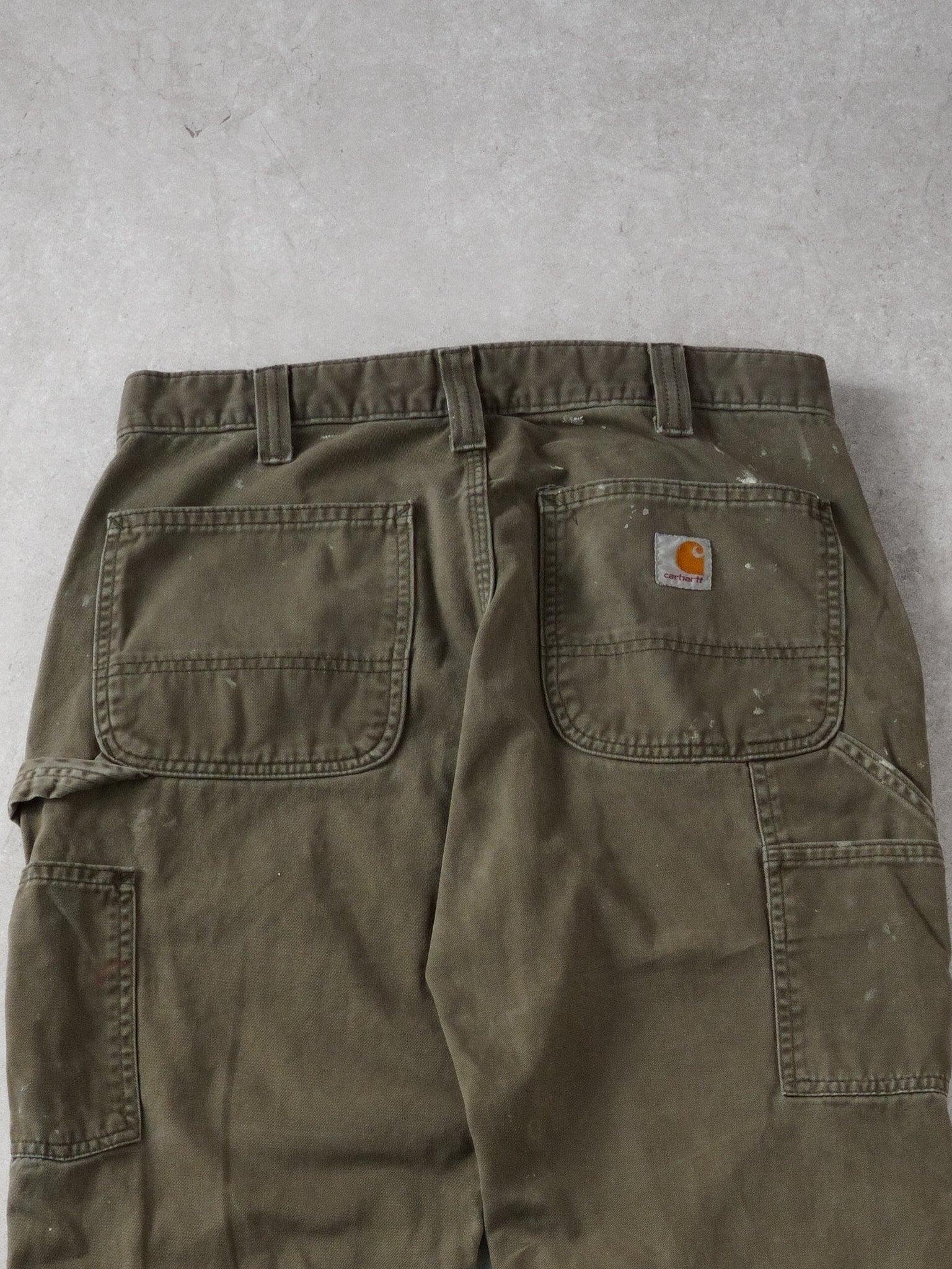 Vintage 90s Faded Sage Carhartt Carpenter Pants (34x30)
