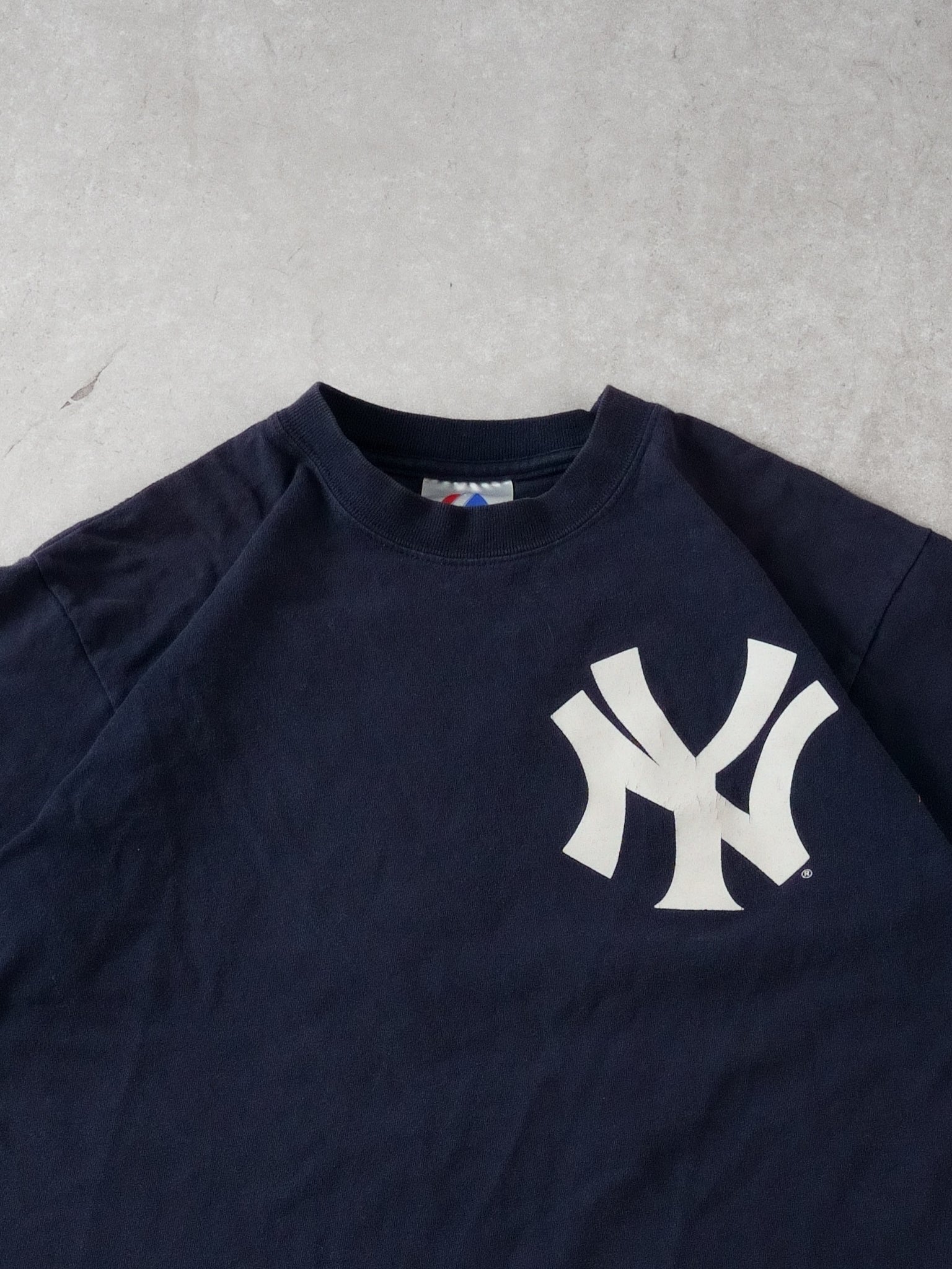 Vintage 90s Navy Blue New York Yankees #13 Rodriguez Majestics Tee (S)