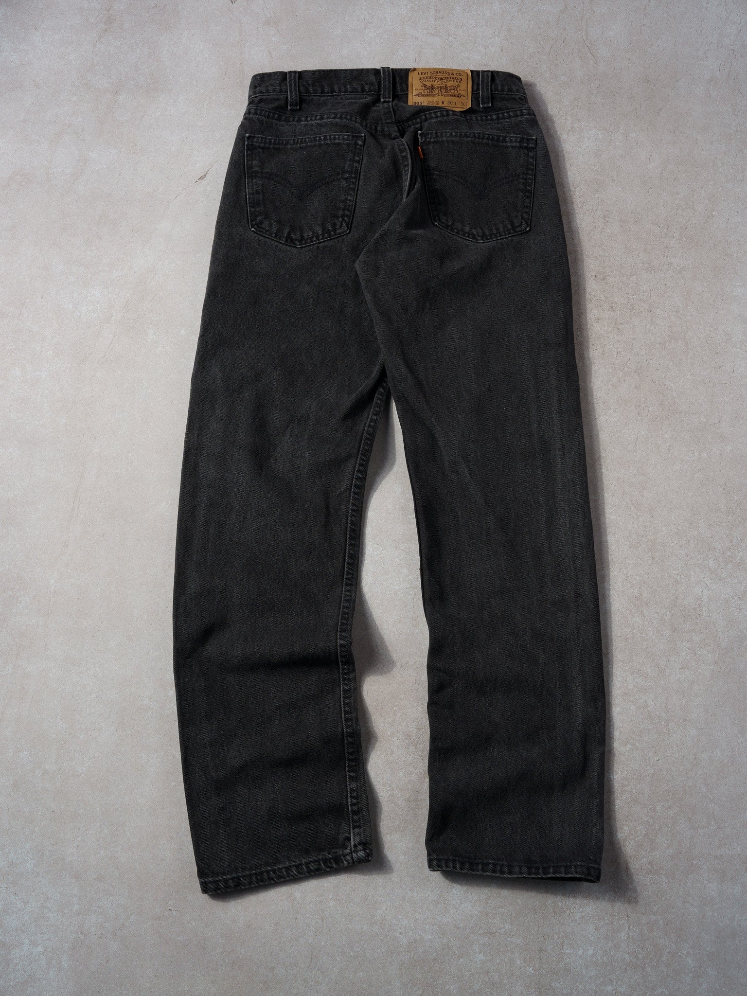 Vinrtage 70s Washed Stone Black Levi's 505 Denim Jeans (30x30)