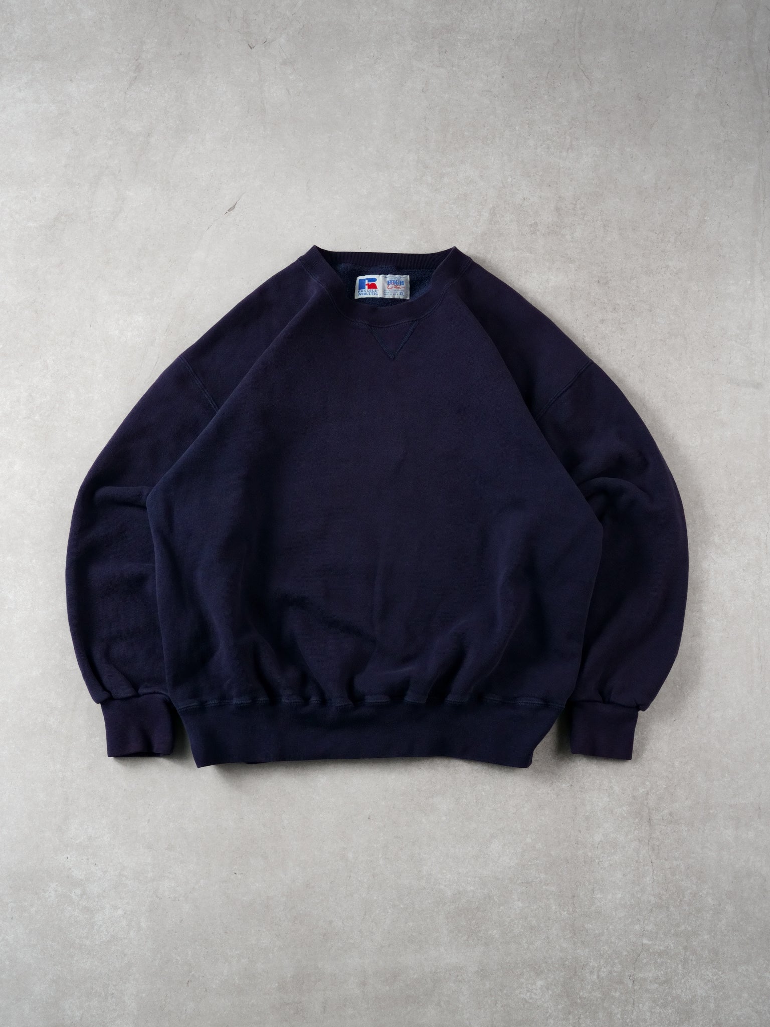 Vintage 90s Faded Blue Russell Athletics Blank Crewneck (L)