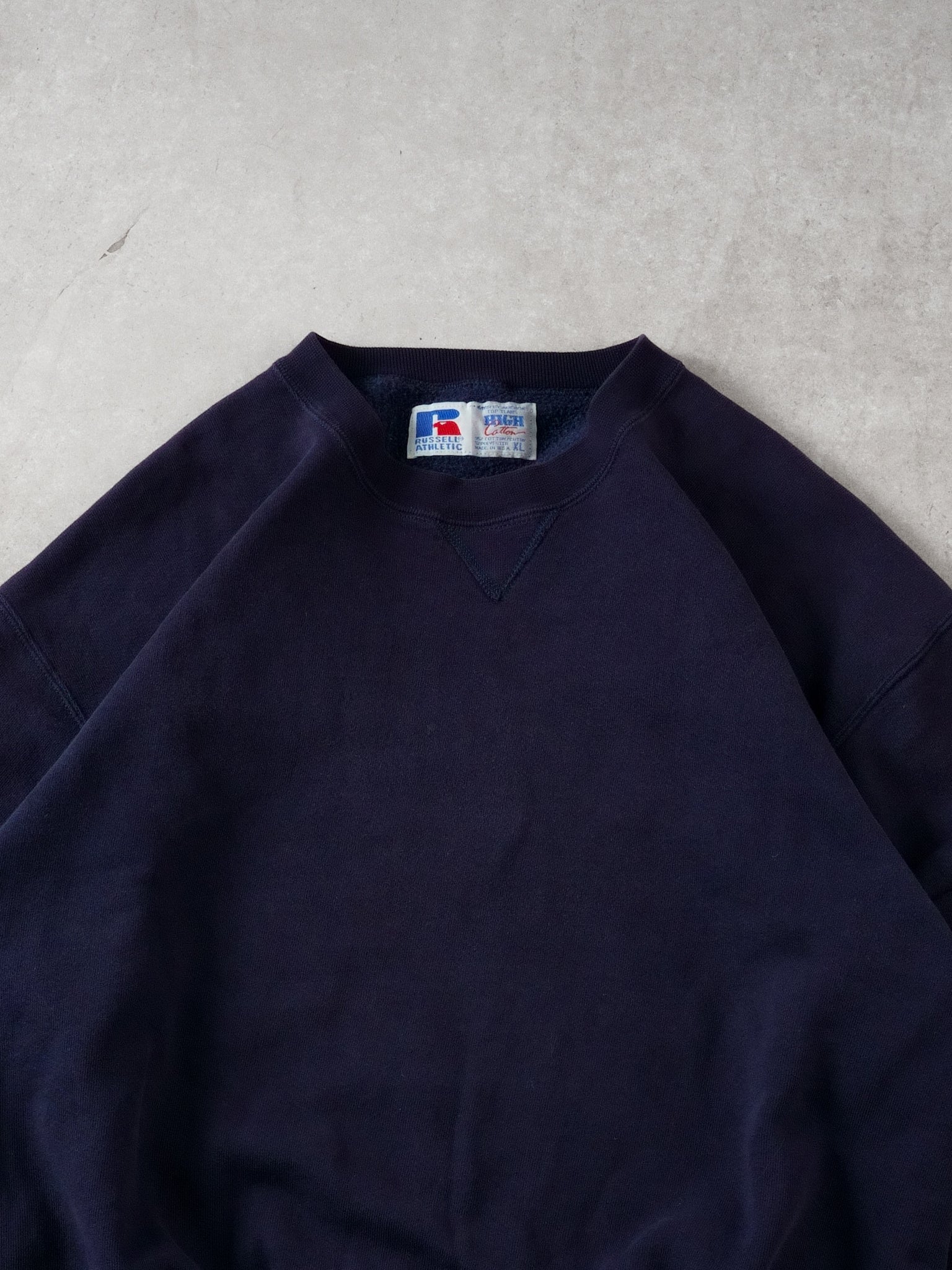 Vintage 90s Faded Blue Russell Athletics Blank Crewneck (L)