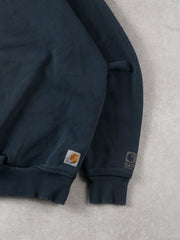 Vintage Faded Blue Carhartt Blank Crewneck (XL)