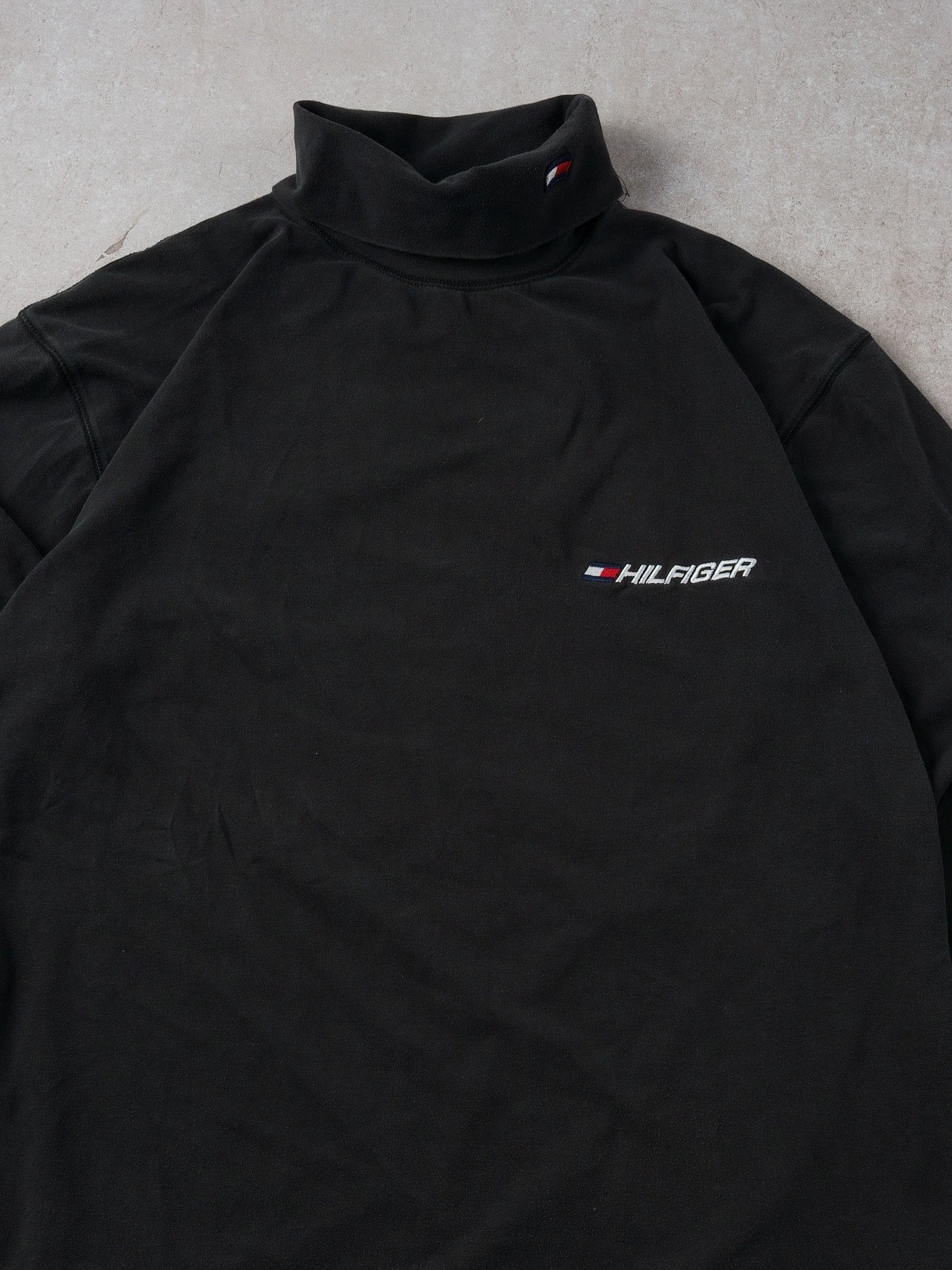Vintage Y2k Washed Black Tommy Hilfiger Turtleneck (M)